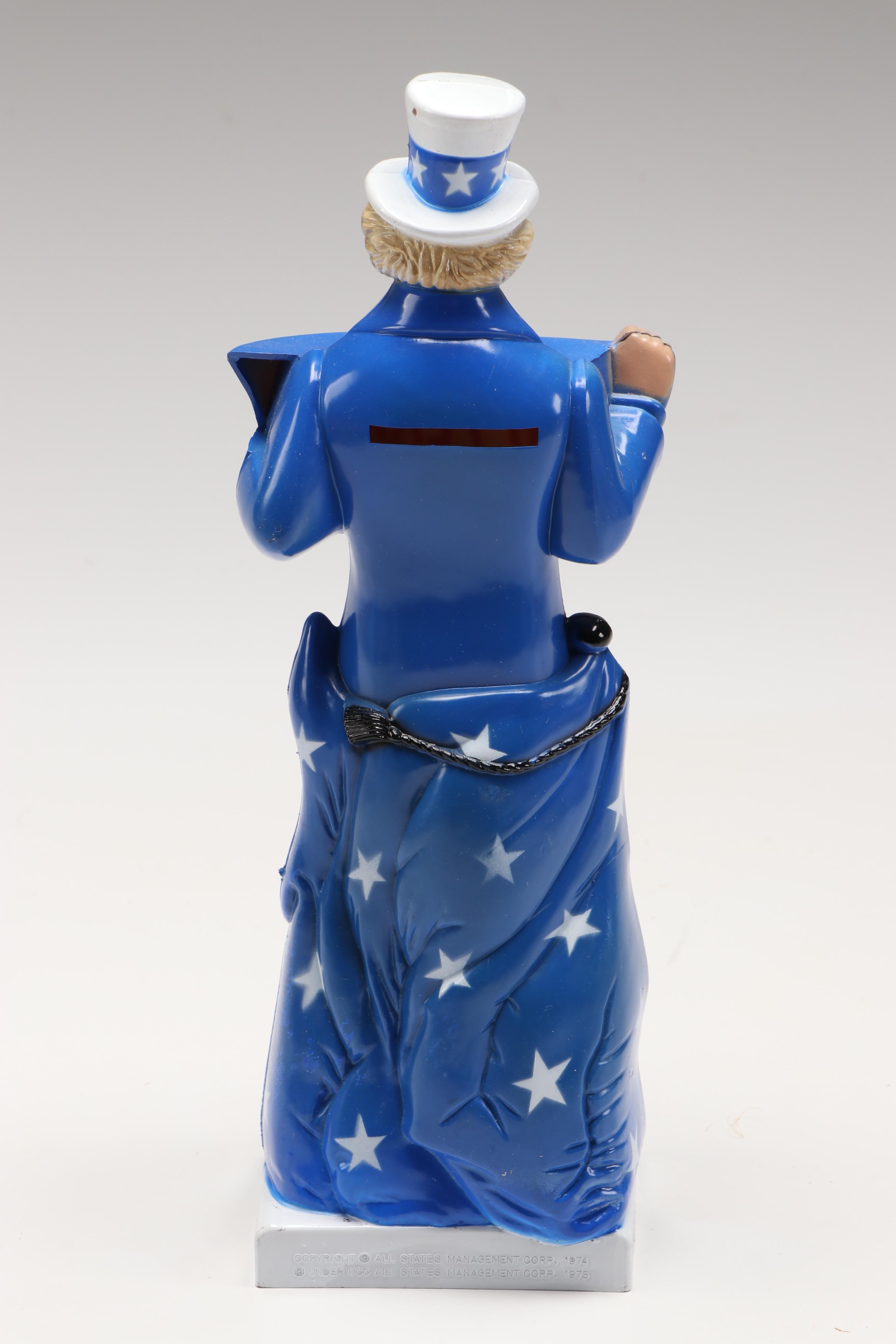 J.S.N.Y Uncle Sam Coin Counter Bank with Ceramic, Chalkware, and Other Banks