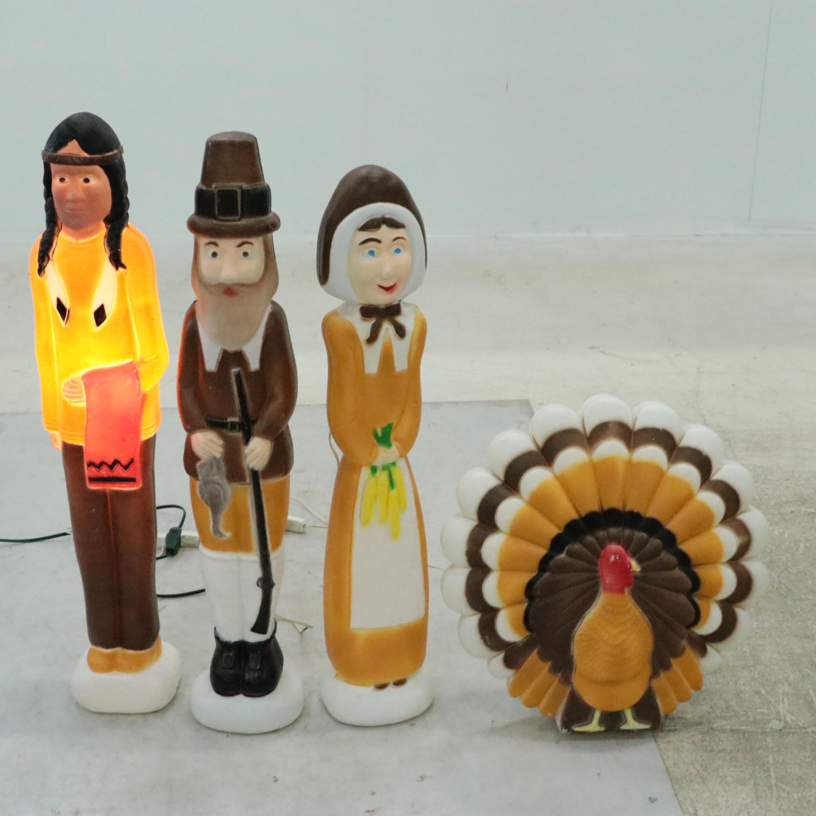 Thanksgiving Inspired Illuminating Blow Mold Décor, Late 20th Century