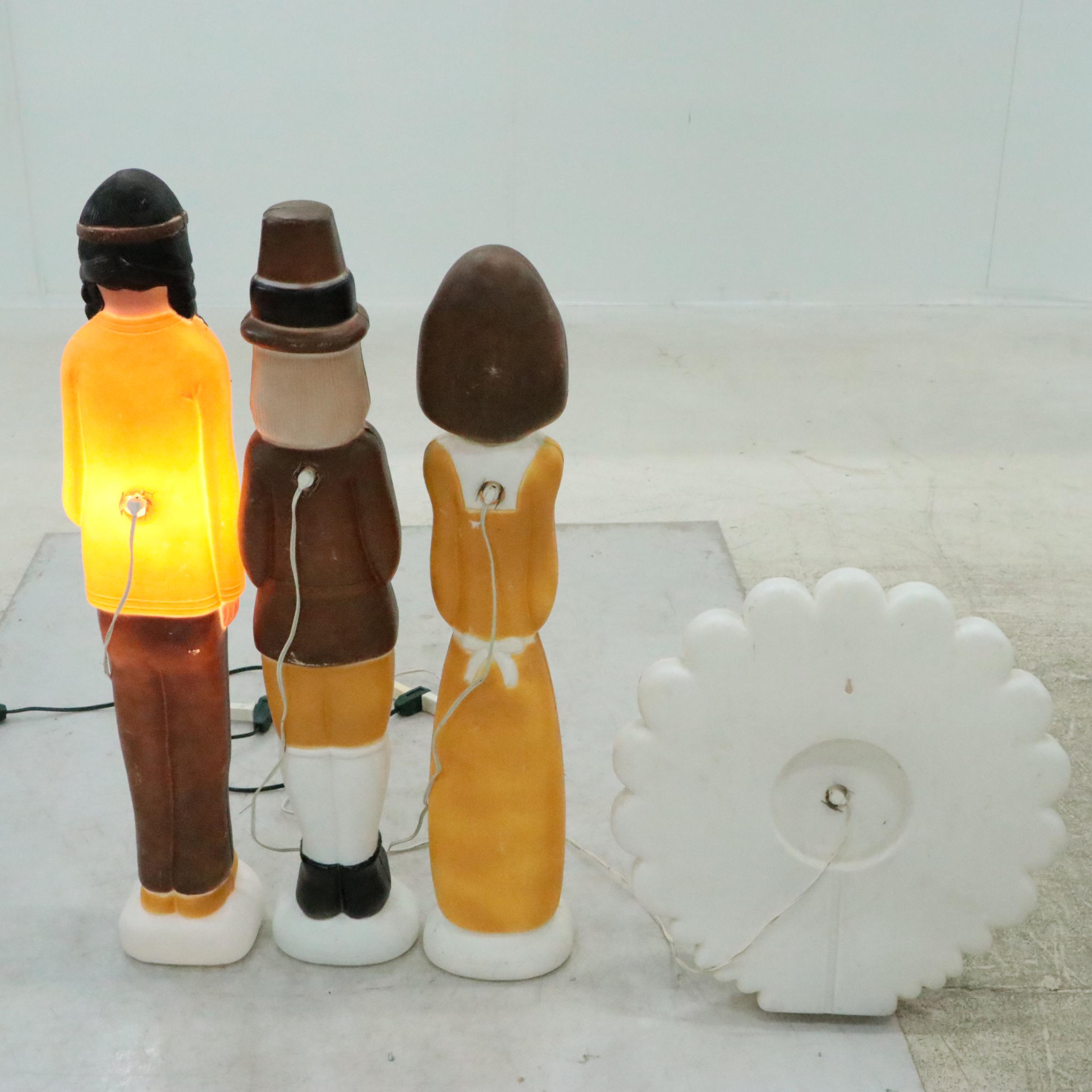 Thanksgiving Inspired Illuminating Blow Mold Décor, Late 20th Century