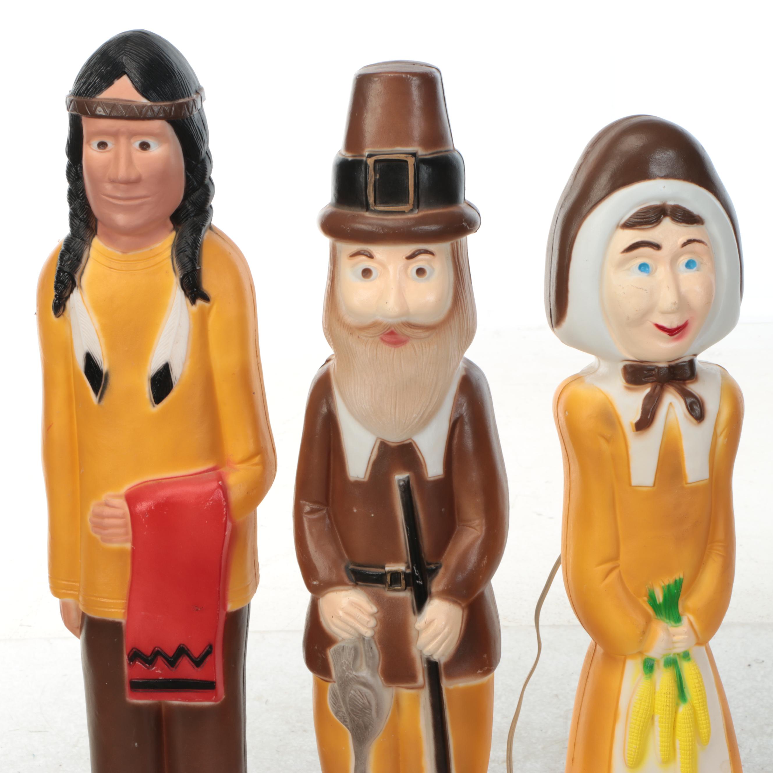 Thanksgiving Inspired Illuminating Blow Mold Décor, Late 20th Century