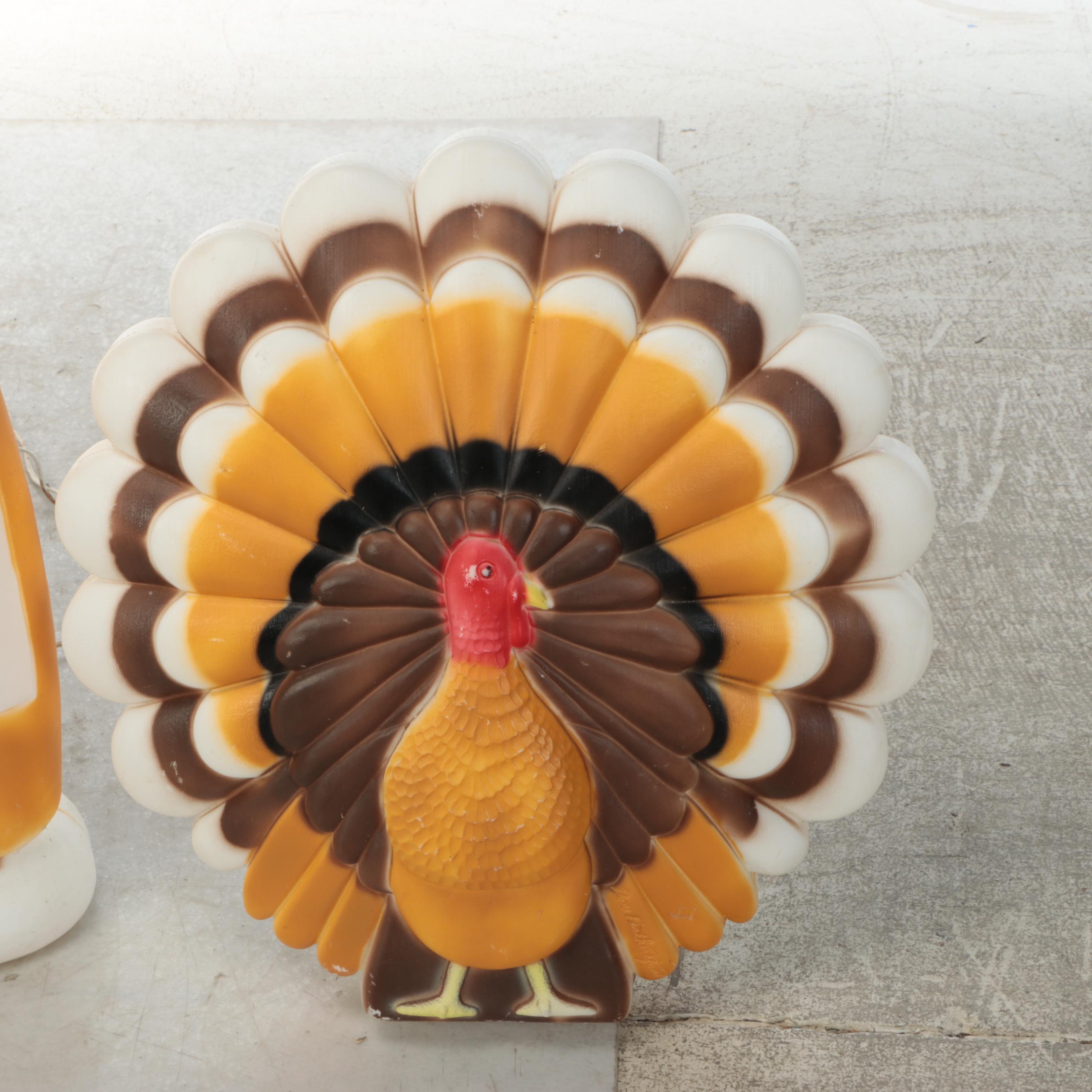Thanksgiving Inspired Illuminating Blow Mold Décor, Late 20th Century