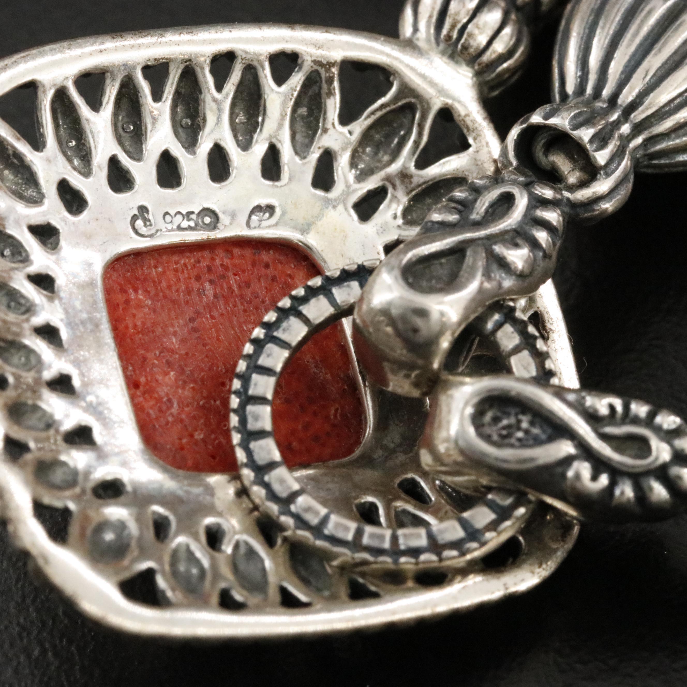 Carolyn Pollack for Relios Sterling Coral and Gemstone Necklace and Bracelet