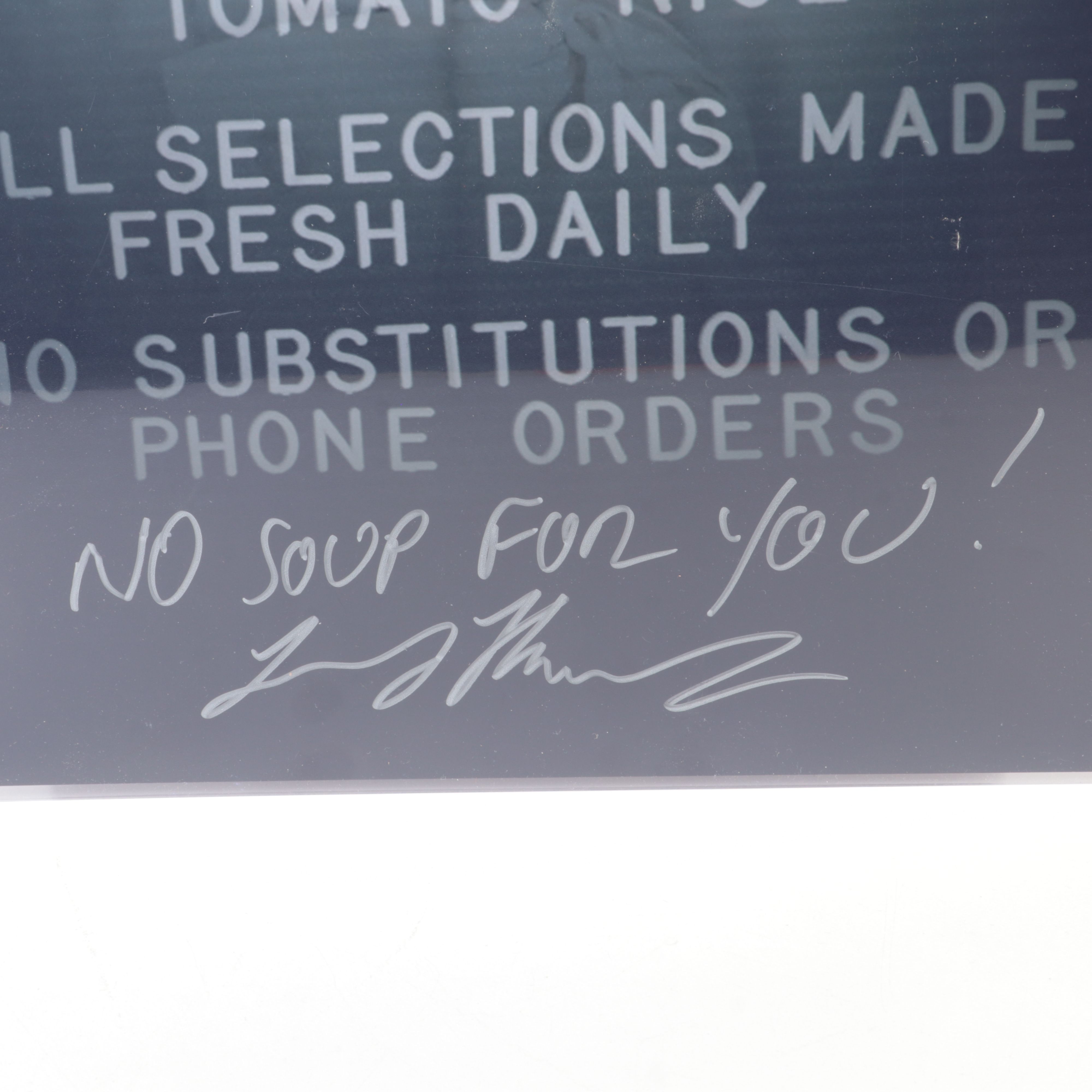 Larry Thomas Signed “No Soup For You!” Seinfeld Print, JSA