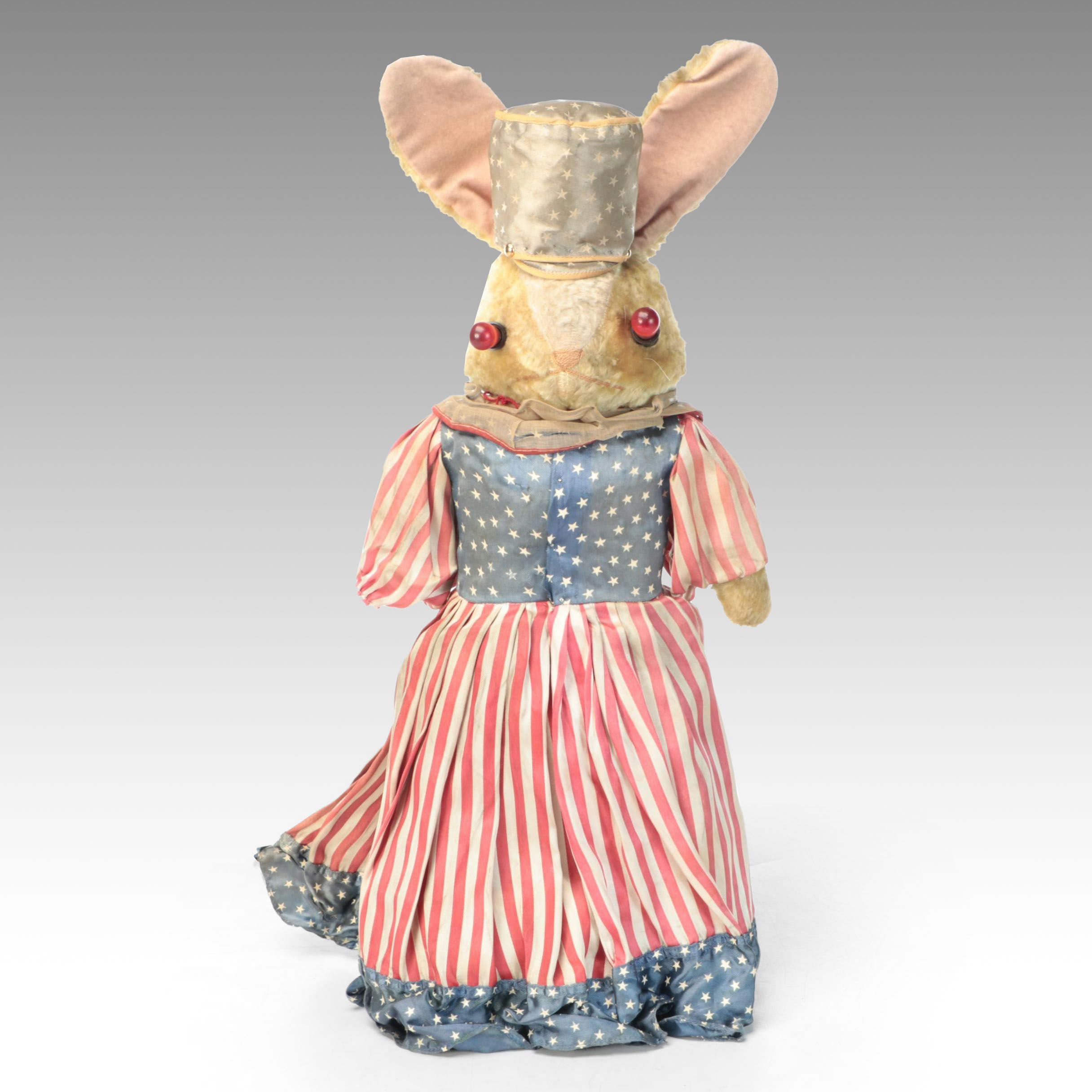 Patriotic Plush Rabbit with Illuminating Eyes