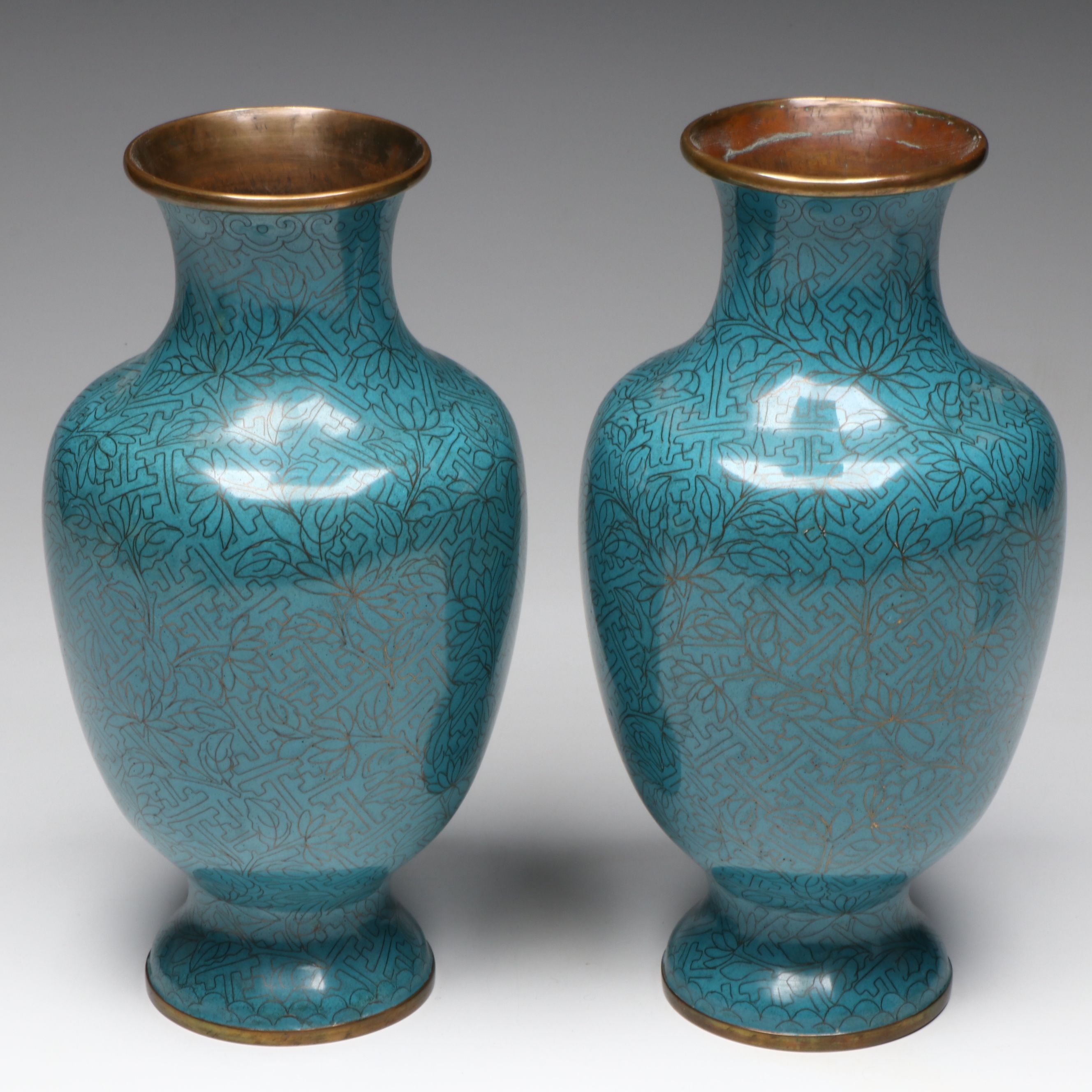 Chinese Cloisonné Metal Vases