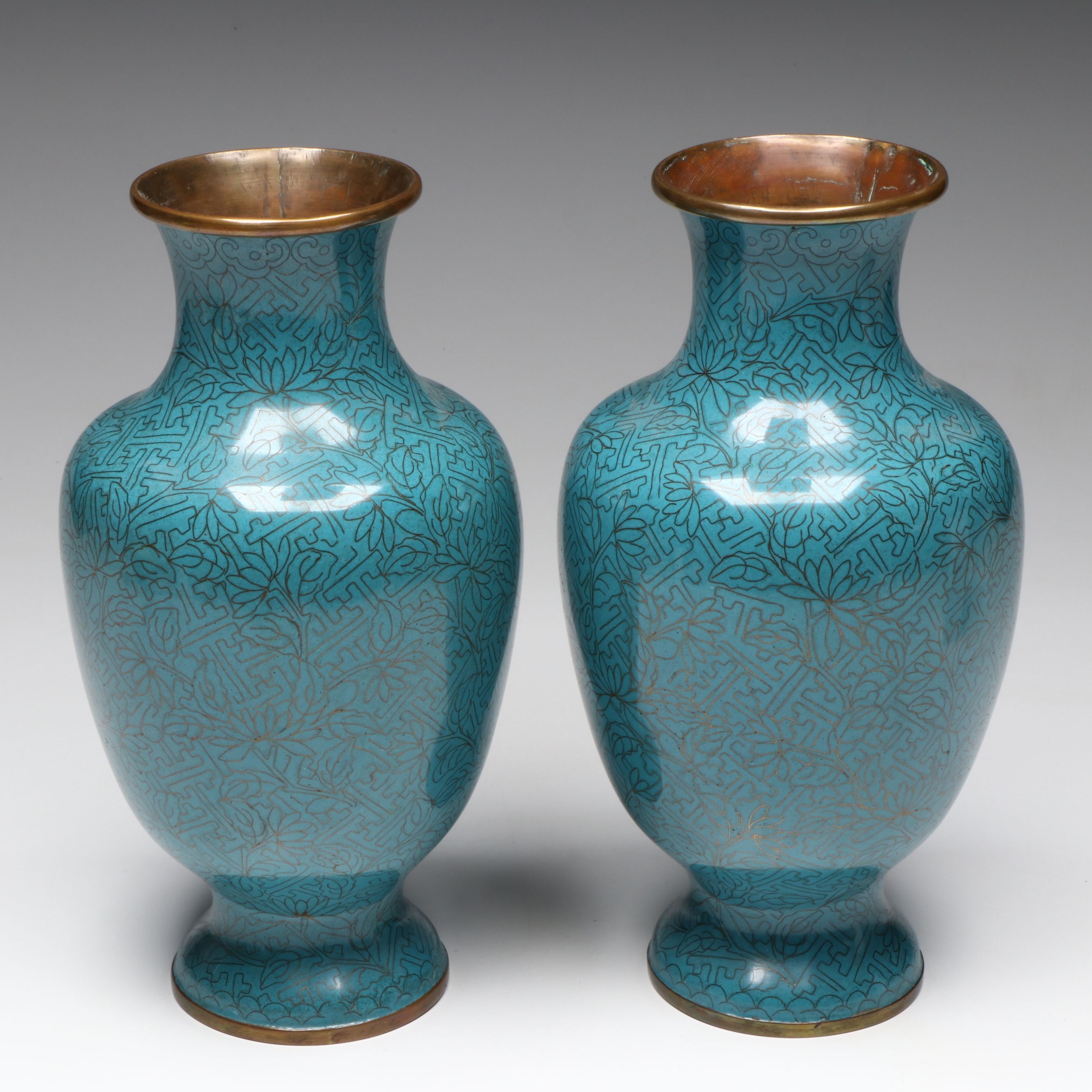 Chinese Cloisonné Metal Vases