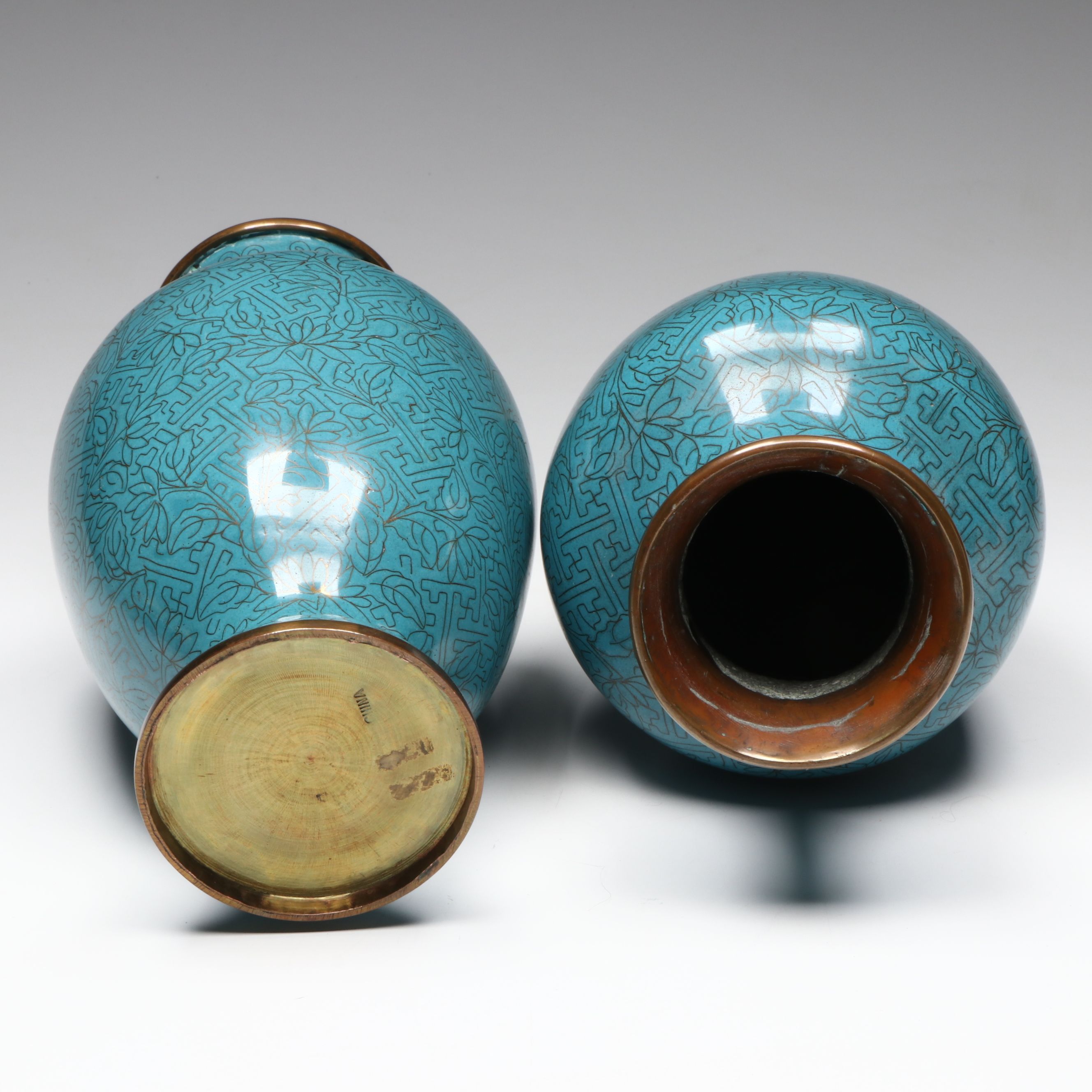Chinese Cloisonné Metal Vases
