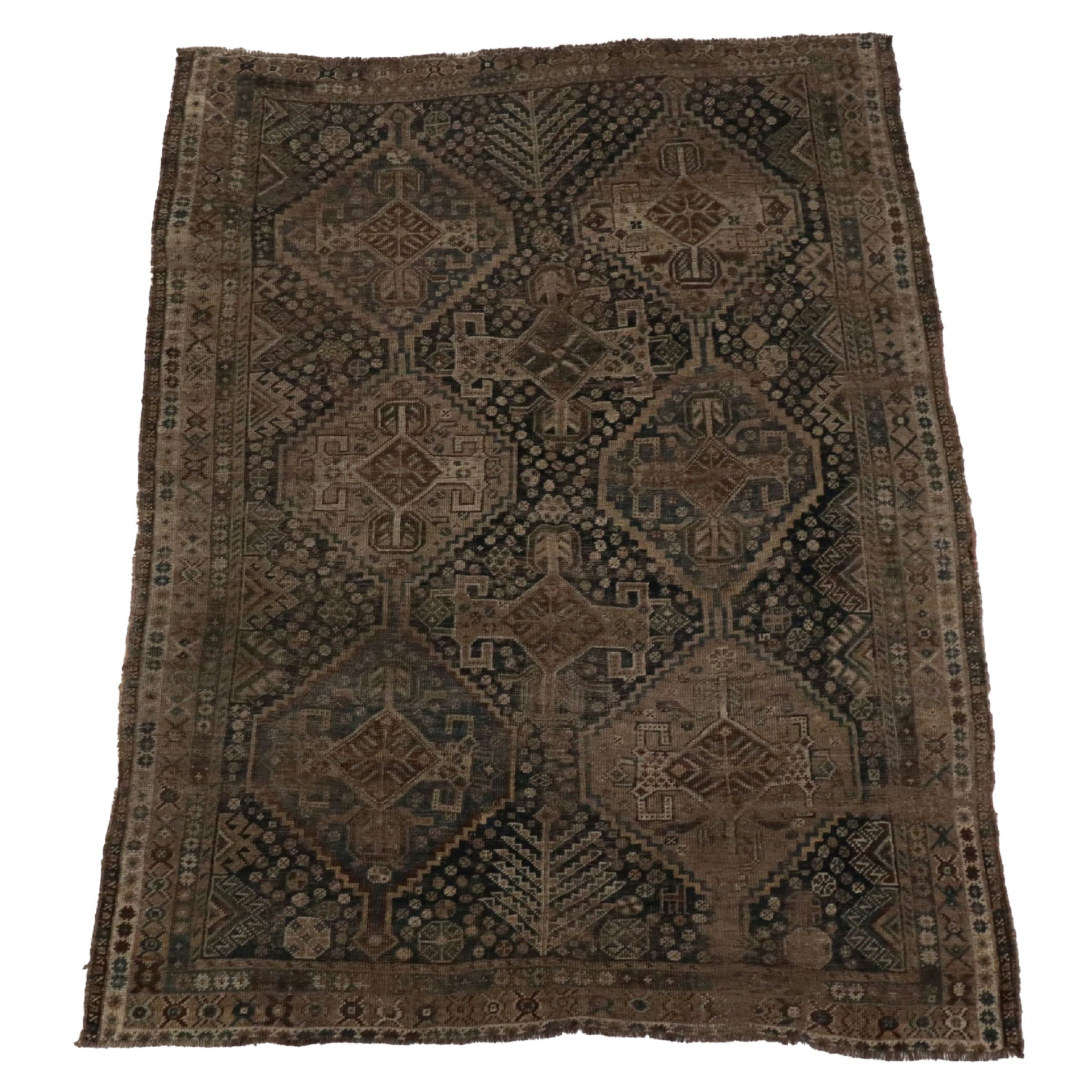 4'3 x 5'10 Hand-Knotted Afghan Turkmen Area Rug