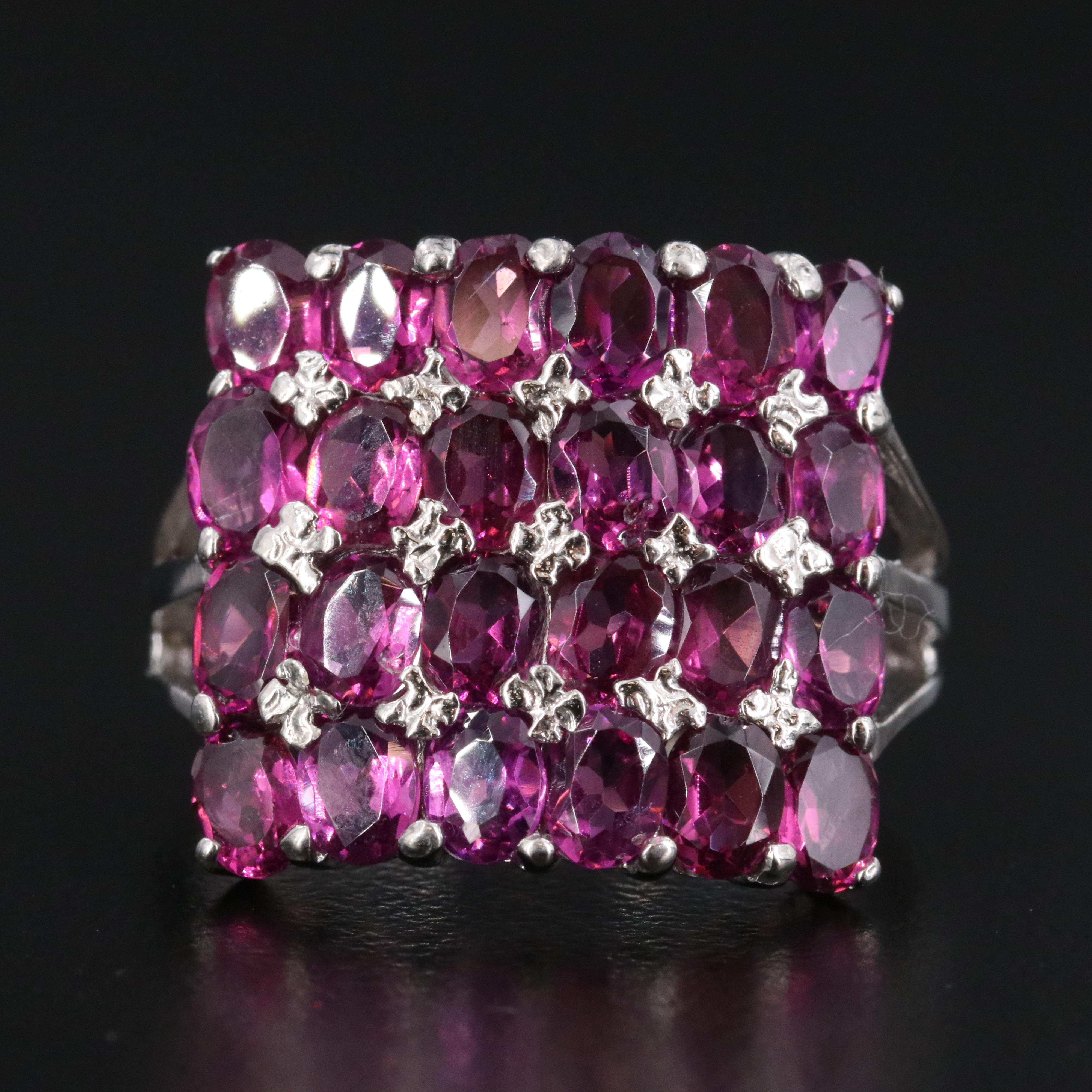 Sterling Rhodolite Garnet Ring