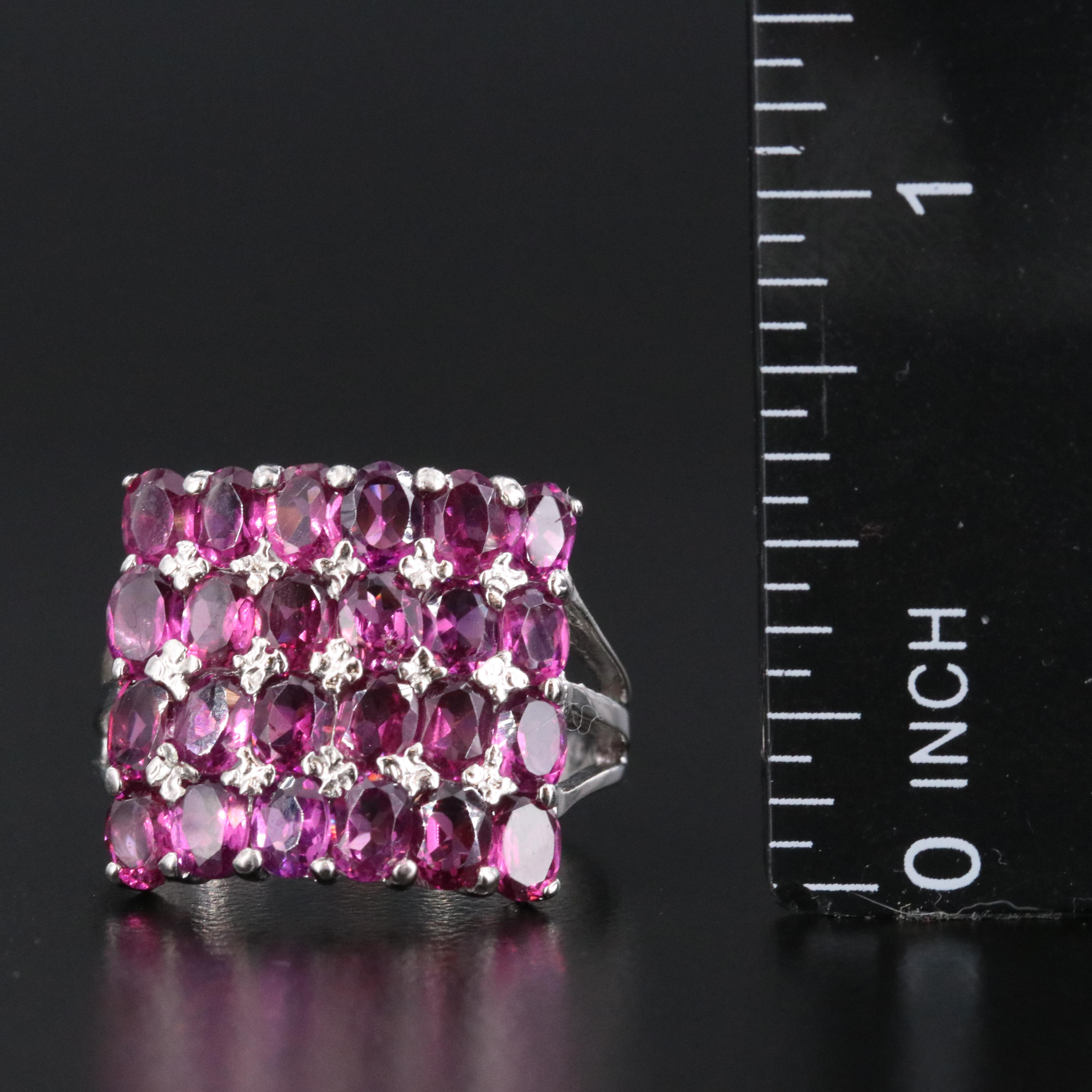 Sterling Rhodolite Garnet Ring