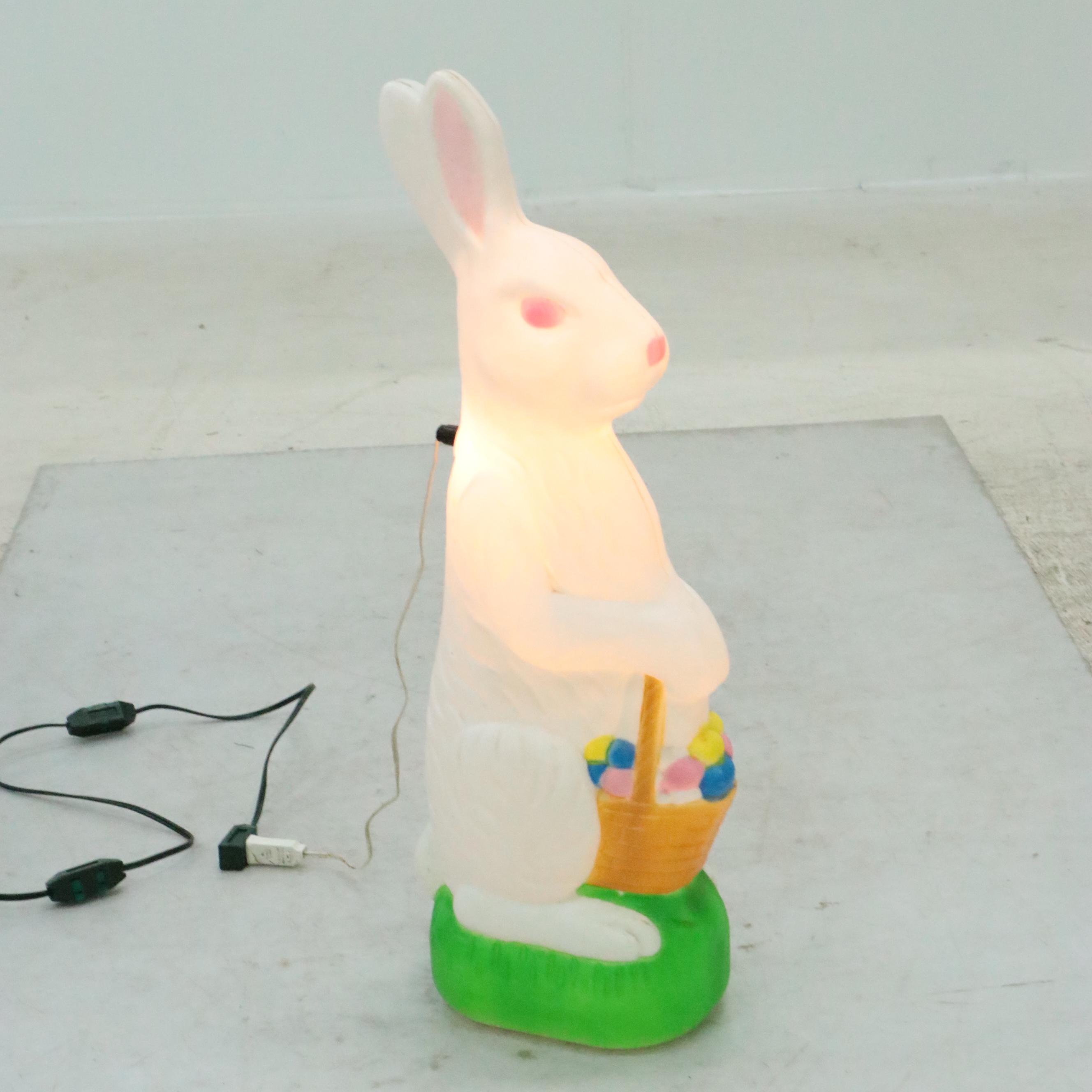 Don Featherstone Illuminating Blow Mold Easter Rabbit, Late 20th Century