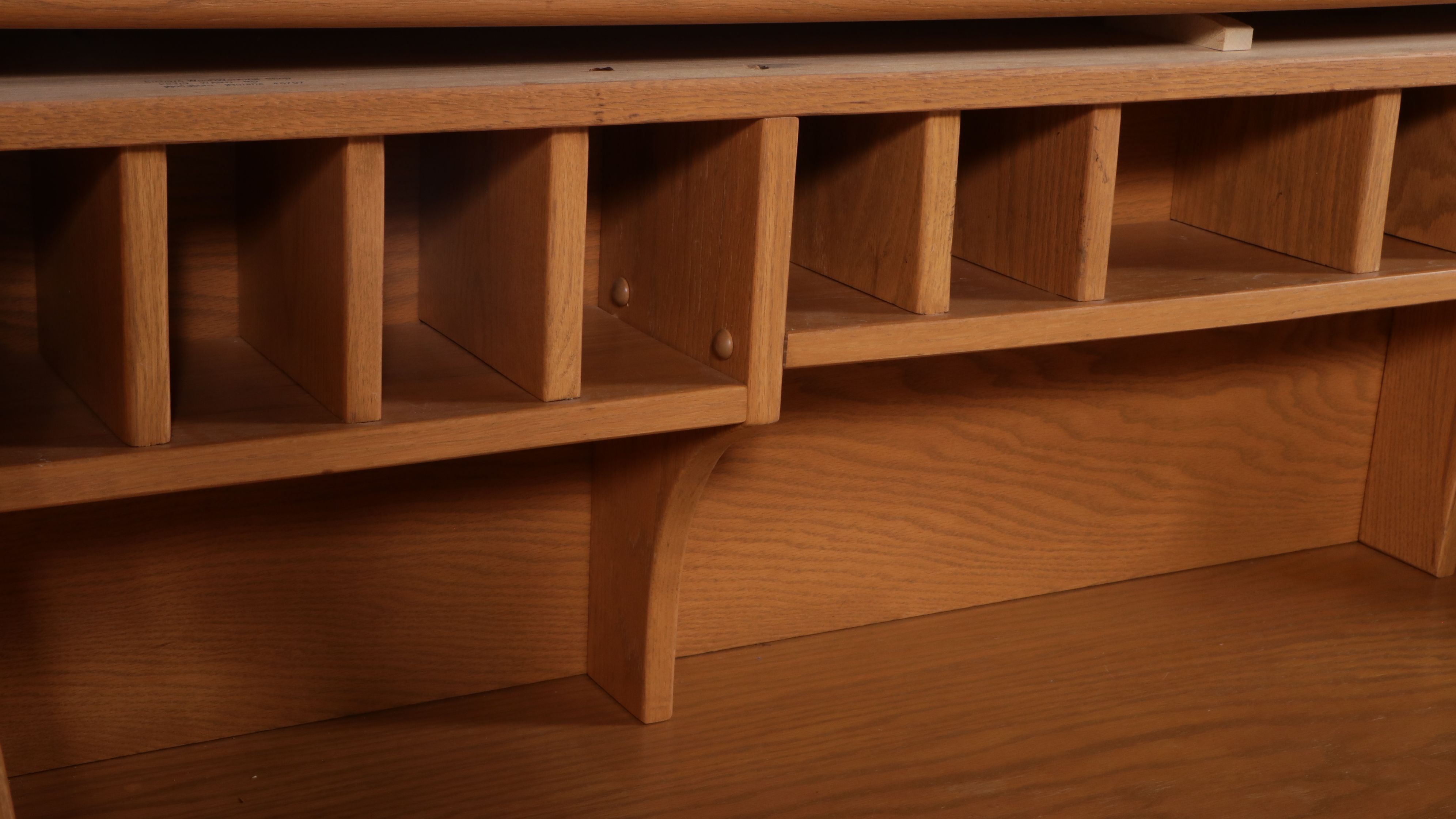 Late Victorian Style Oak  Tambour Roll-Top Desk with Coordinating Chair