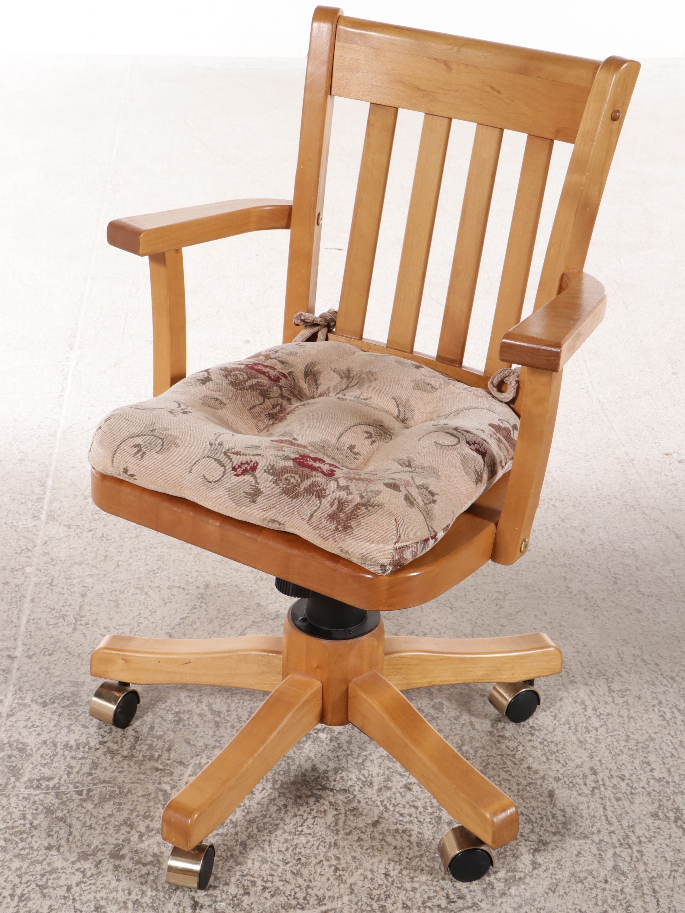 Late Victorian Style Oak  Tambour Roll-Top Desk with Coordinating Chair