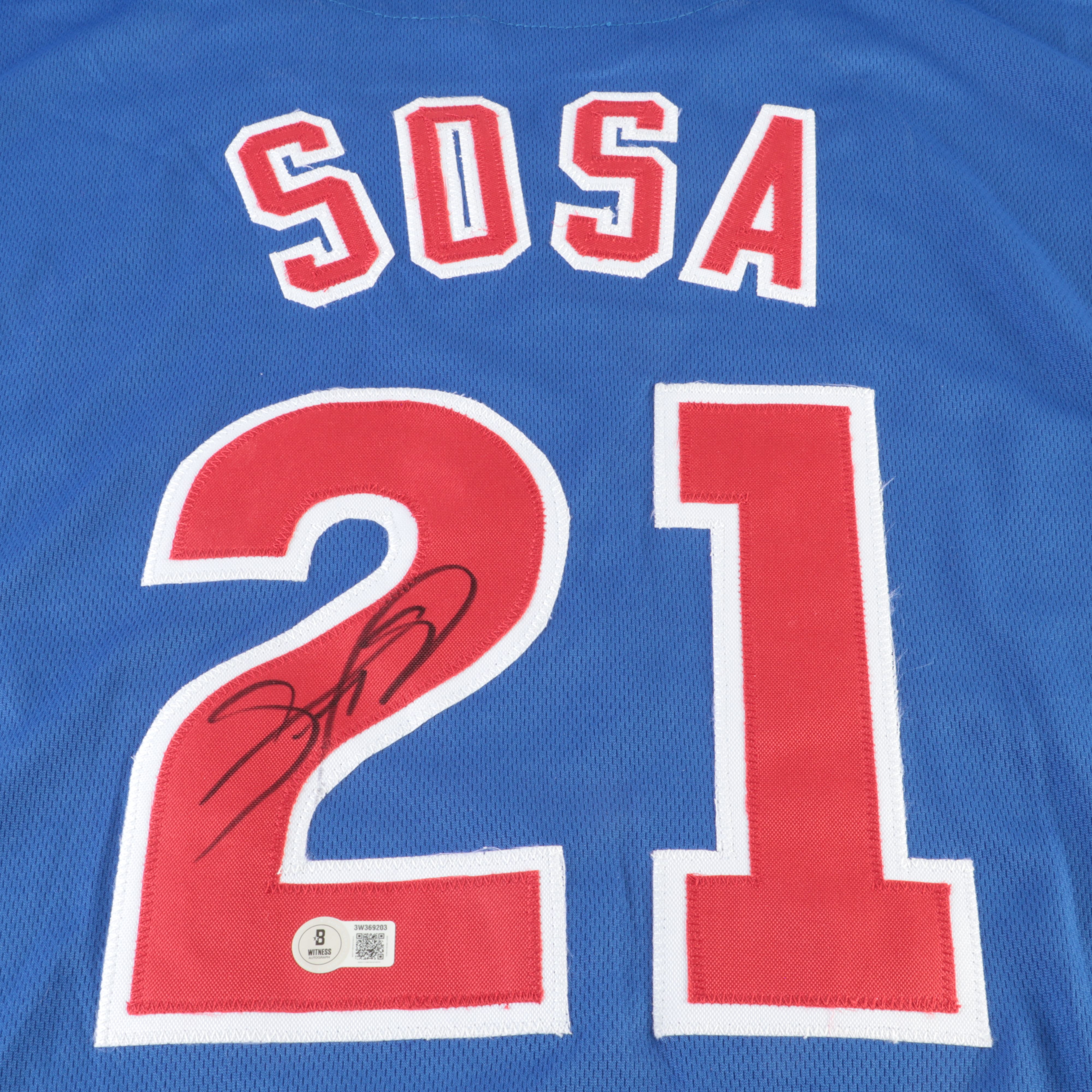 Sammy Sosa Signed Chicago Cubs Baseball Jersey, Beckett