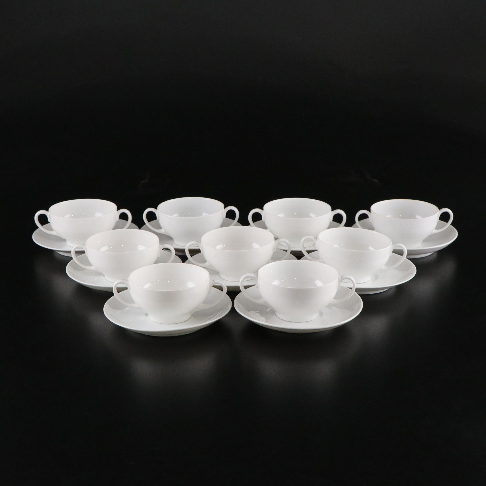Prussia Cream Soup Cups & Saucers