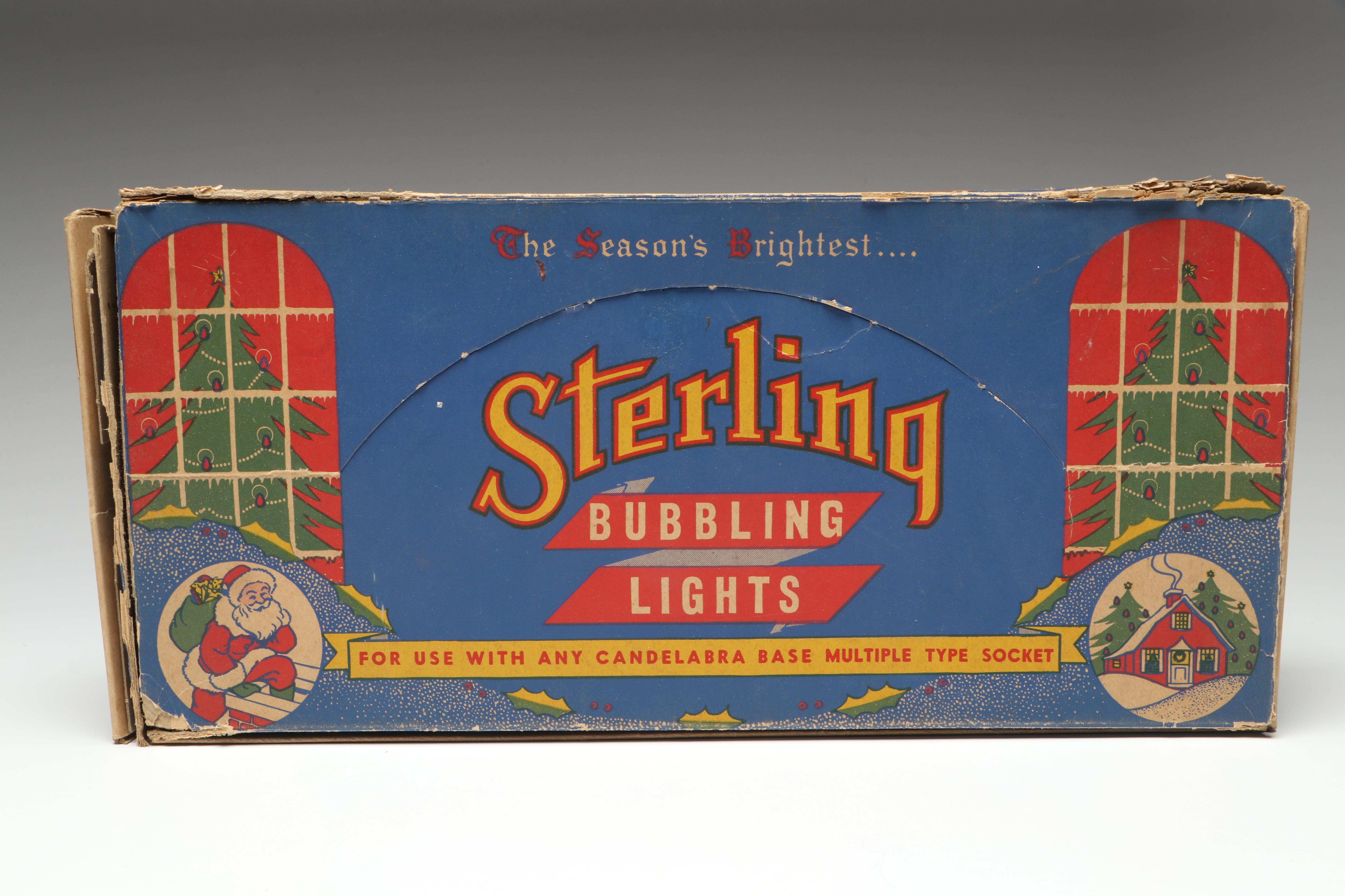 Sterling Bubble Lights and More Christmas Lights, Mid to Late 20th Century