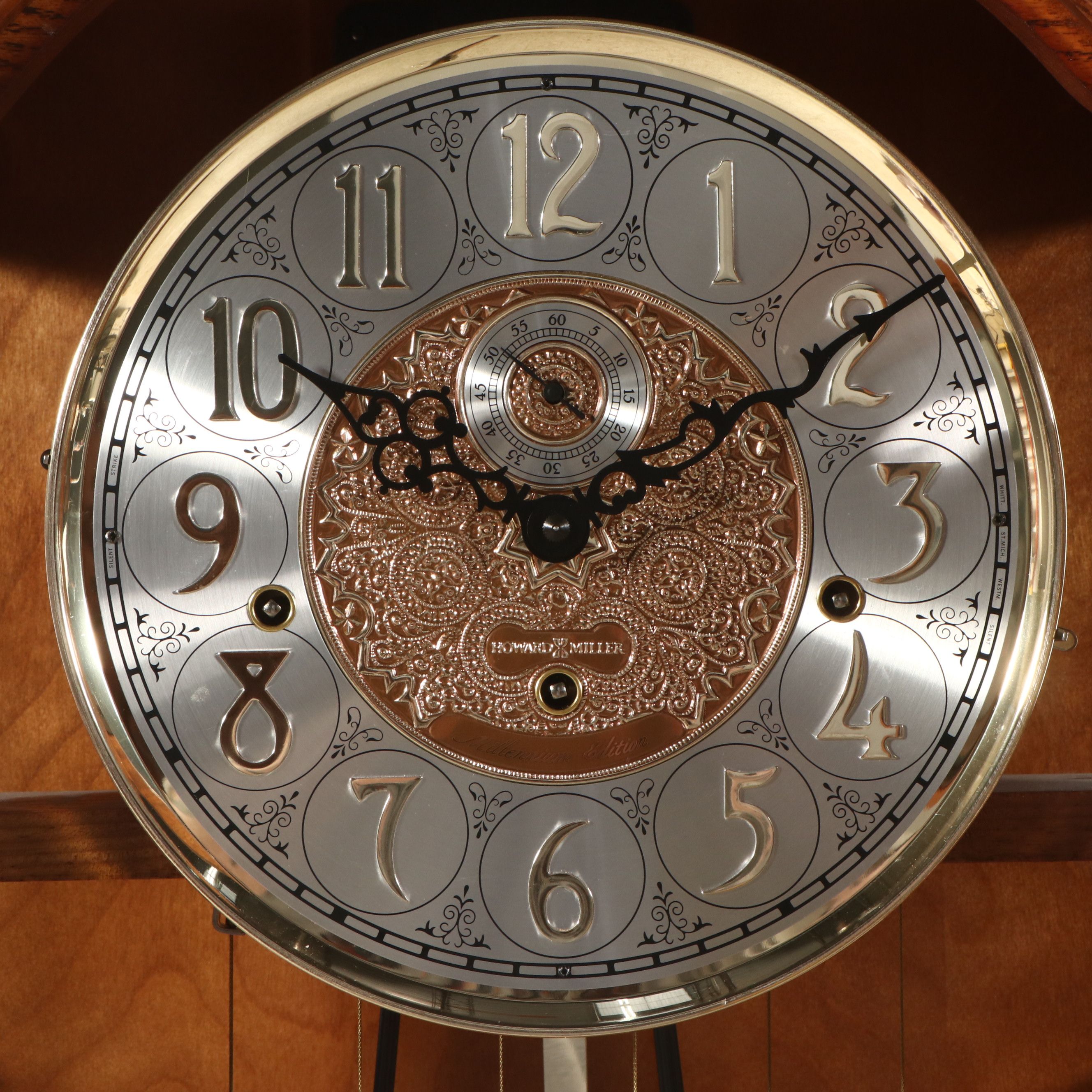 Howard Miller Oak and Burl Grandfather Clock