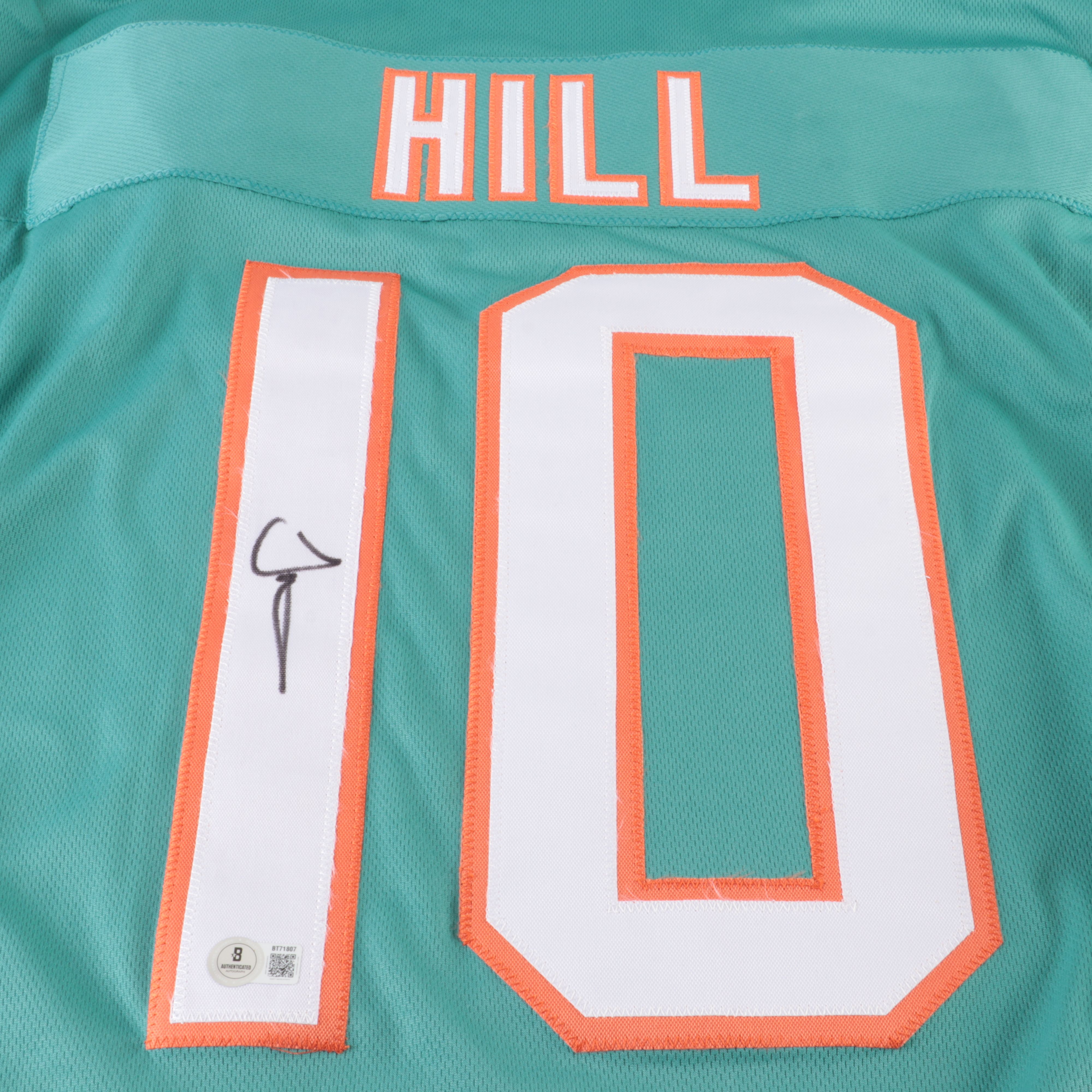 Tyreek Hill Signed Miami Dolphins Football Jersey, Beckett