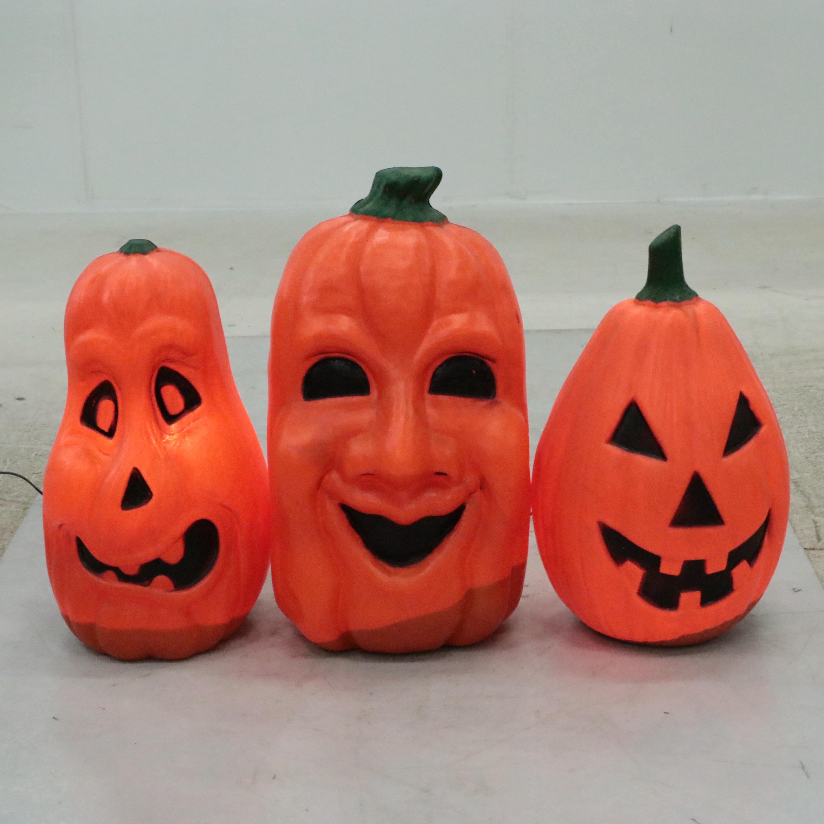 Illuminating Blow Mold Halloween Pumpkins