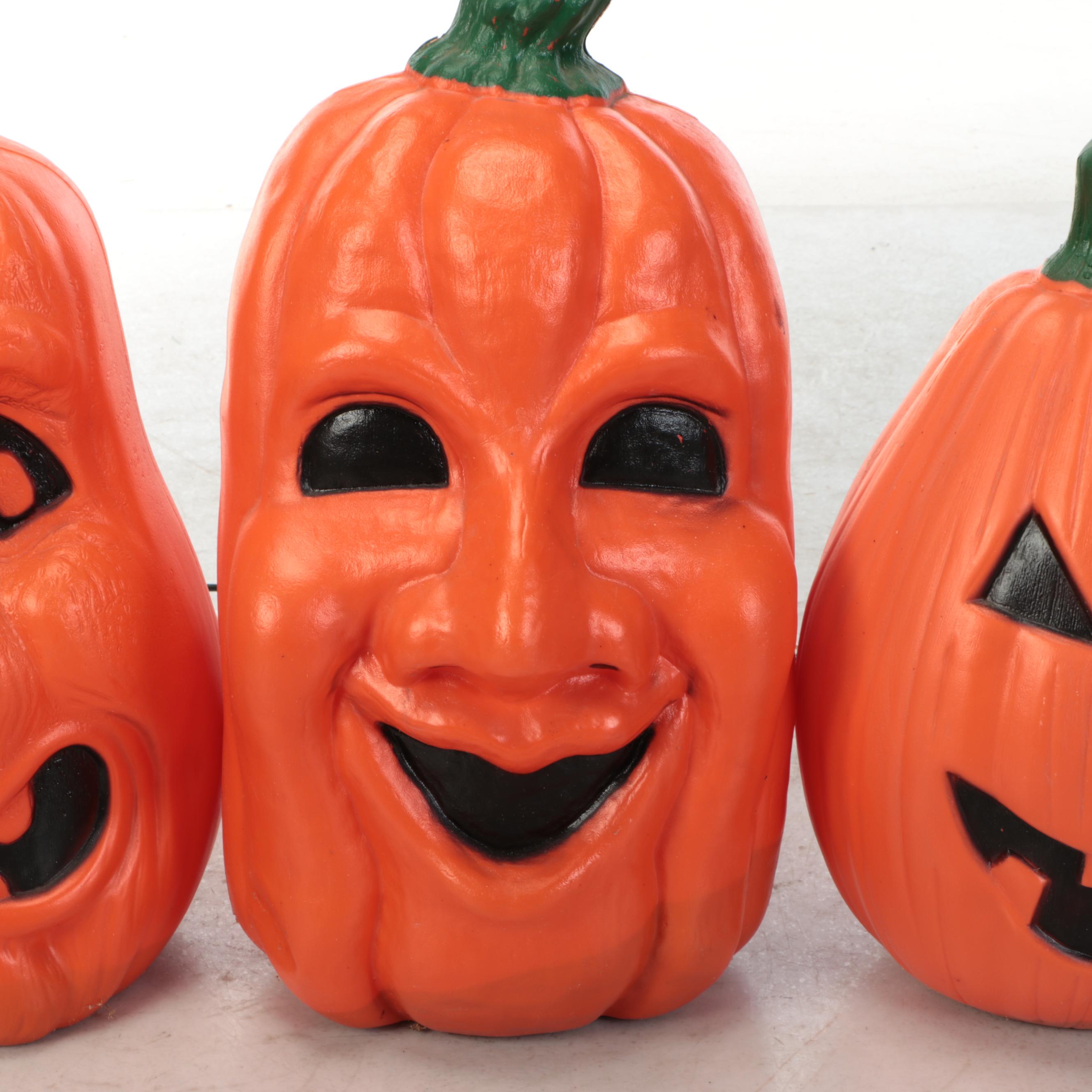 Illuminating Blow Mold Halloween Pumpkins