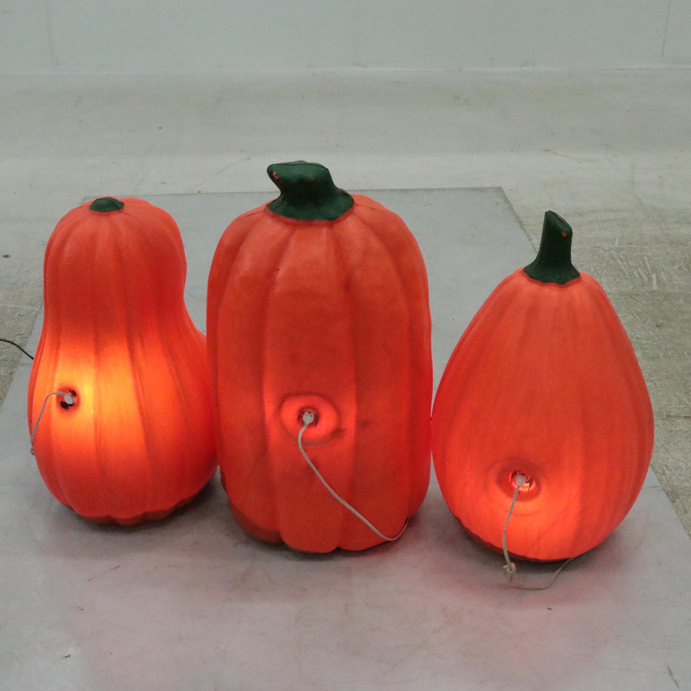 Illuminating Blow Mold Halloween Pumpkins
