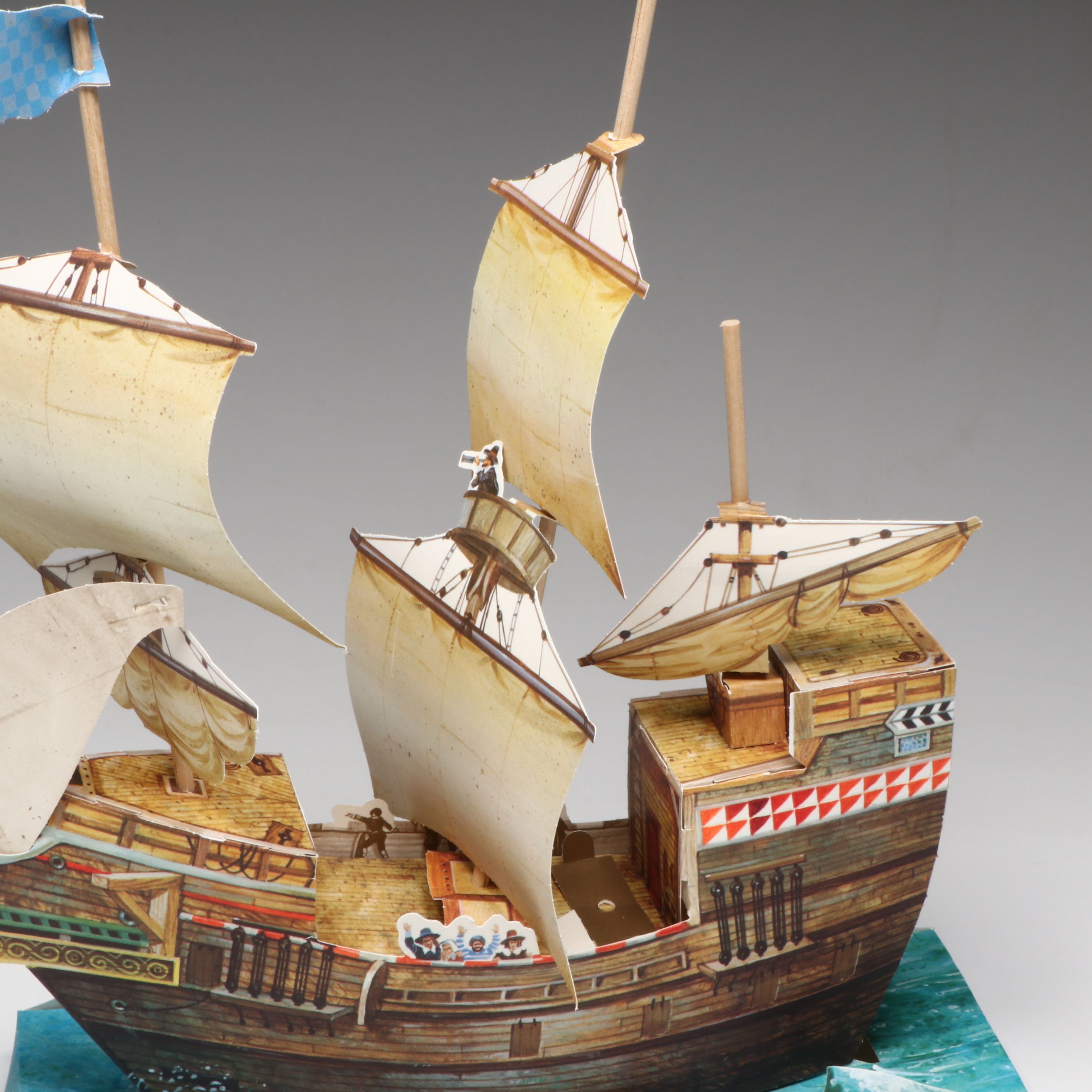 Paper Mayflower Ship Thanksgiving Decoration