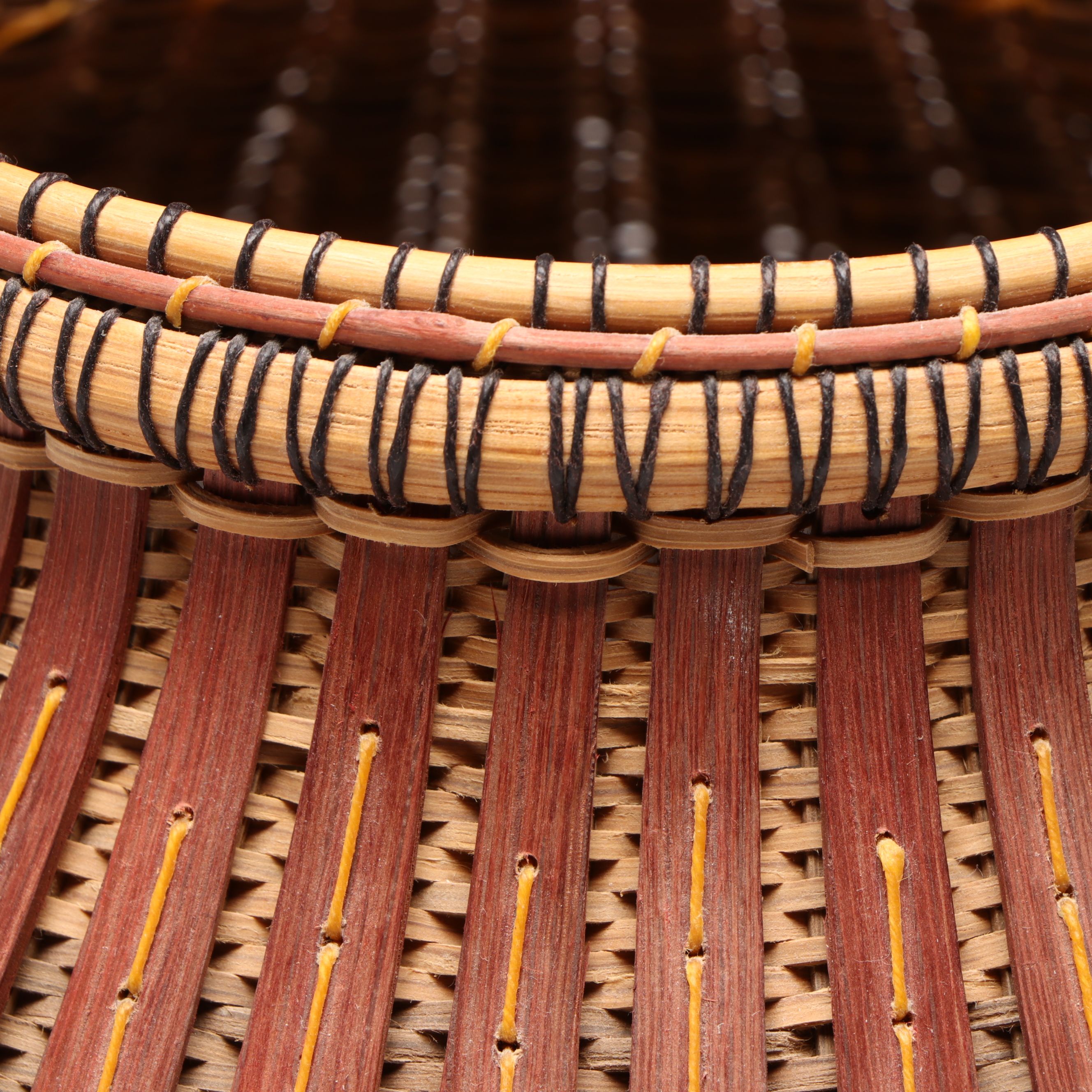 Leon & Sharon Niehues Handmade Woven Wood and Wicker Basket