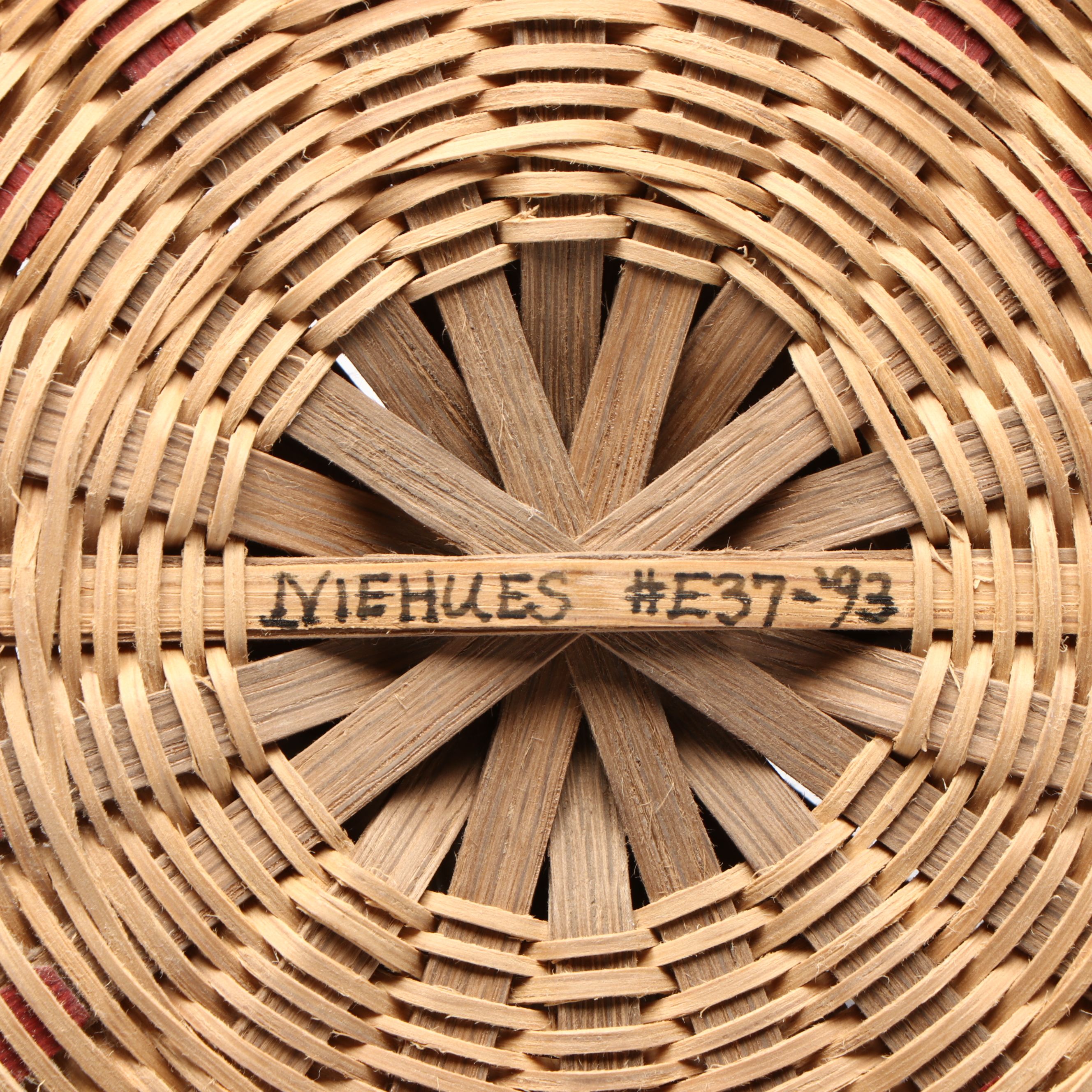 Leon & Sharon Niehues Handmade Woven Wood and Wicker Basket