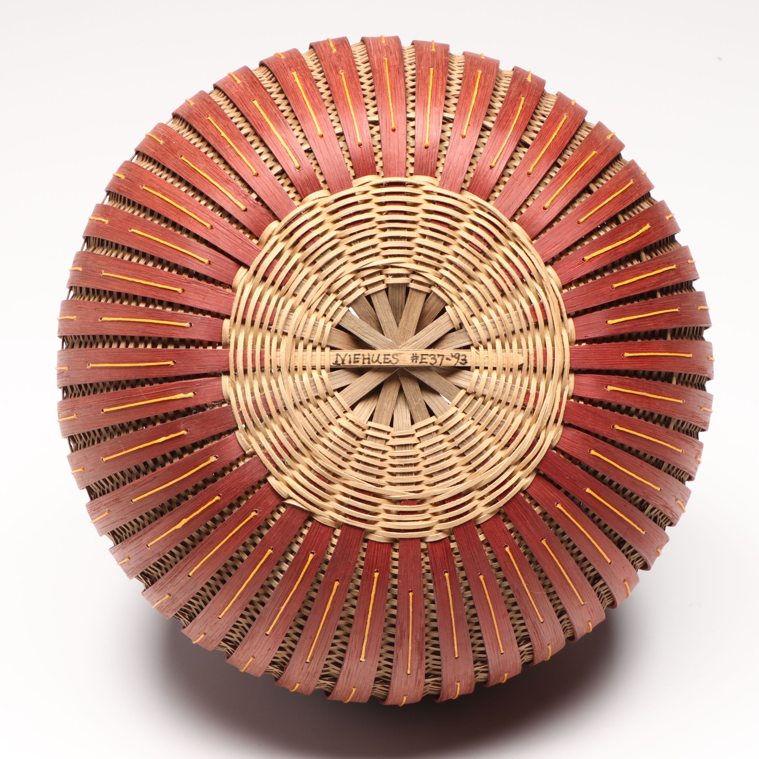 Leon & Sharon Niehues Handmade Woven Wood and Wicker Basket