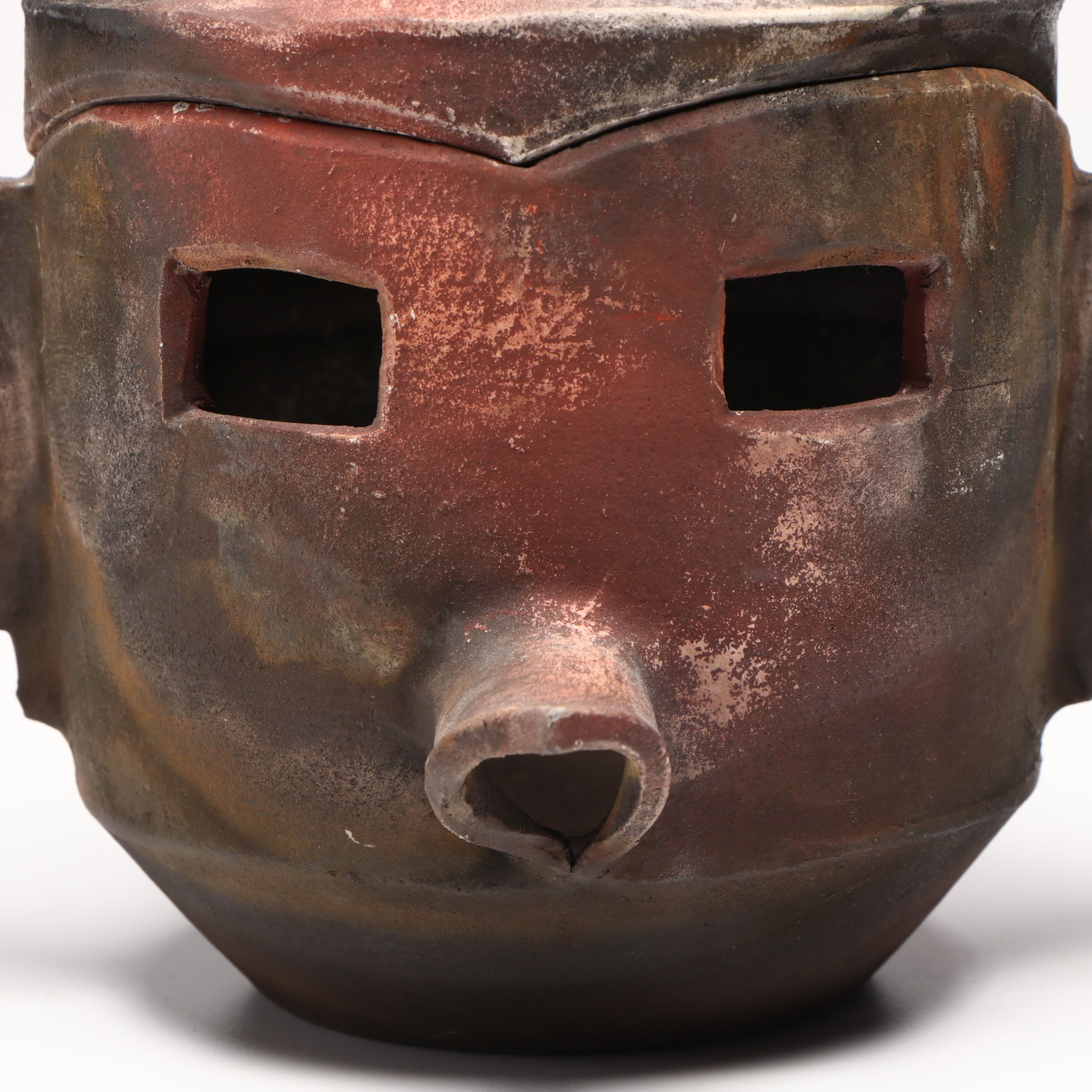 Barbara Heard Kachina Head Ceramic Lidded Vessel