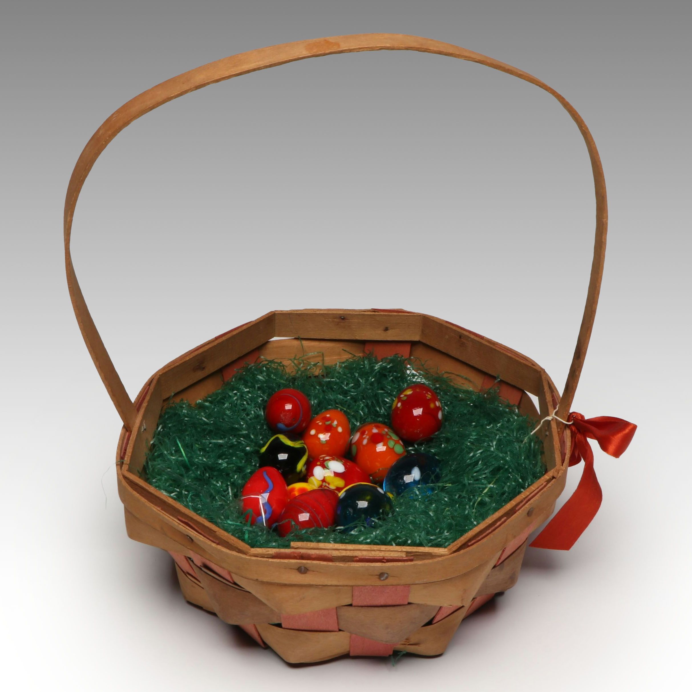 Art Glass Easter Eggs with Basket