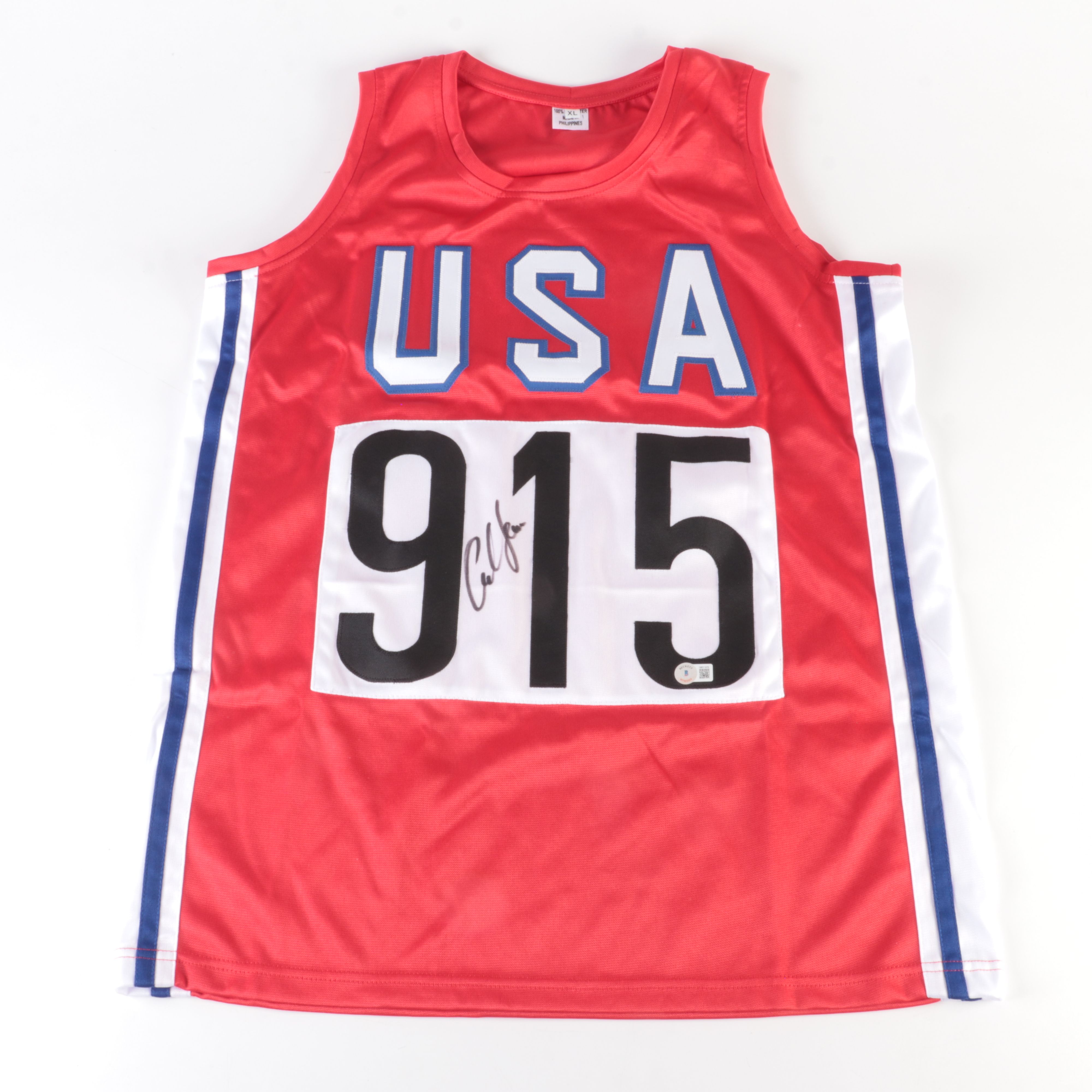 Carl Lewis Signed Olympic Team USA Track and Field Jersey, Beckett