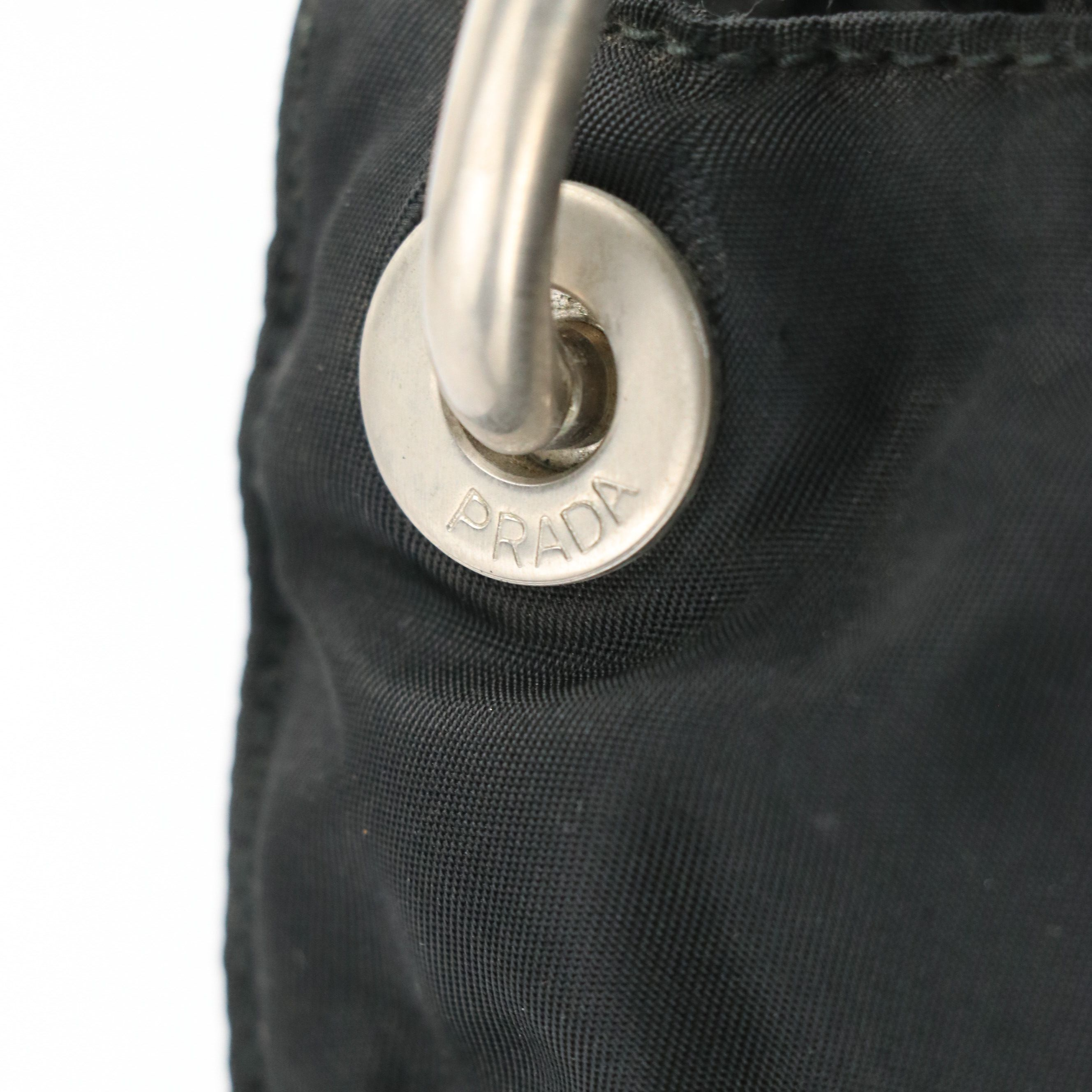 Prada Middle Zip Tote Bag in Black Tessuto Nylon