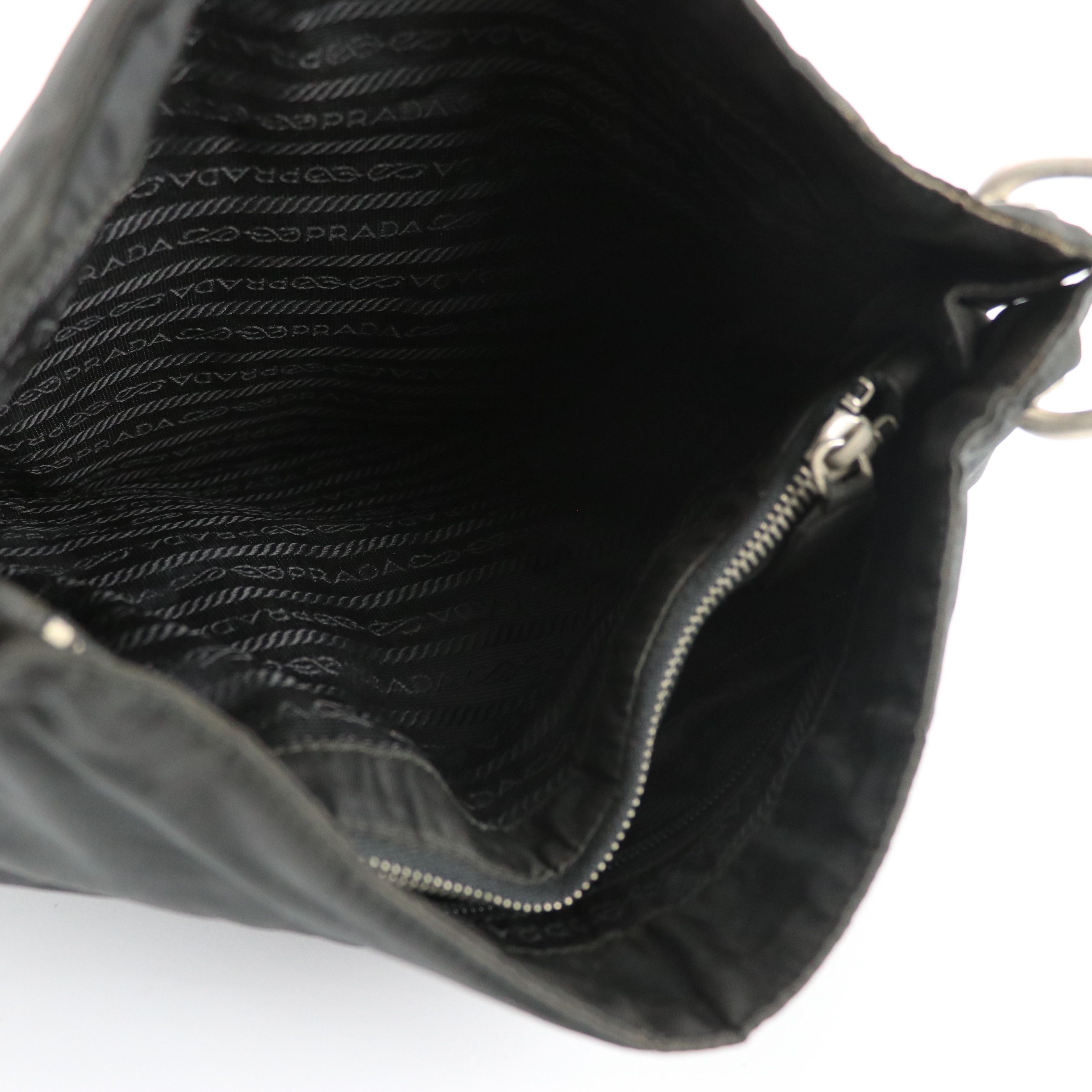Prada Middle Zip Tote Bag in Black Tessuto Nylon
