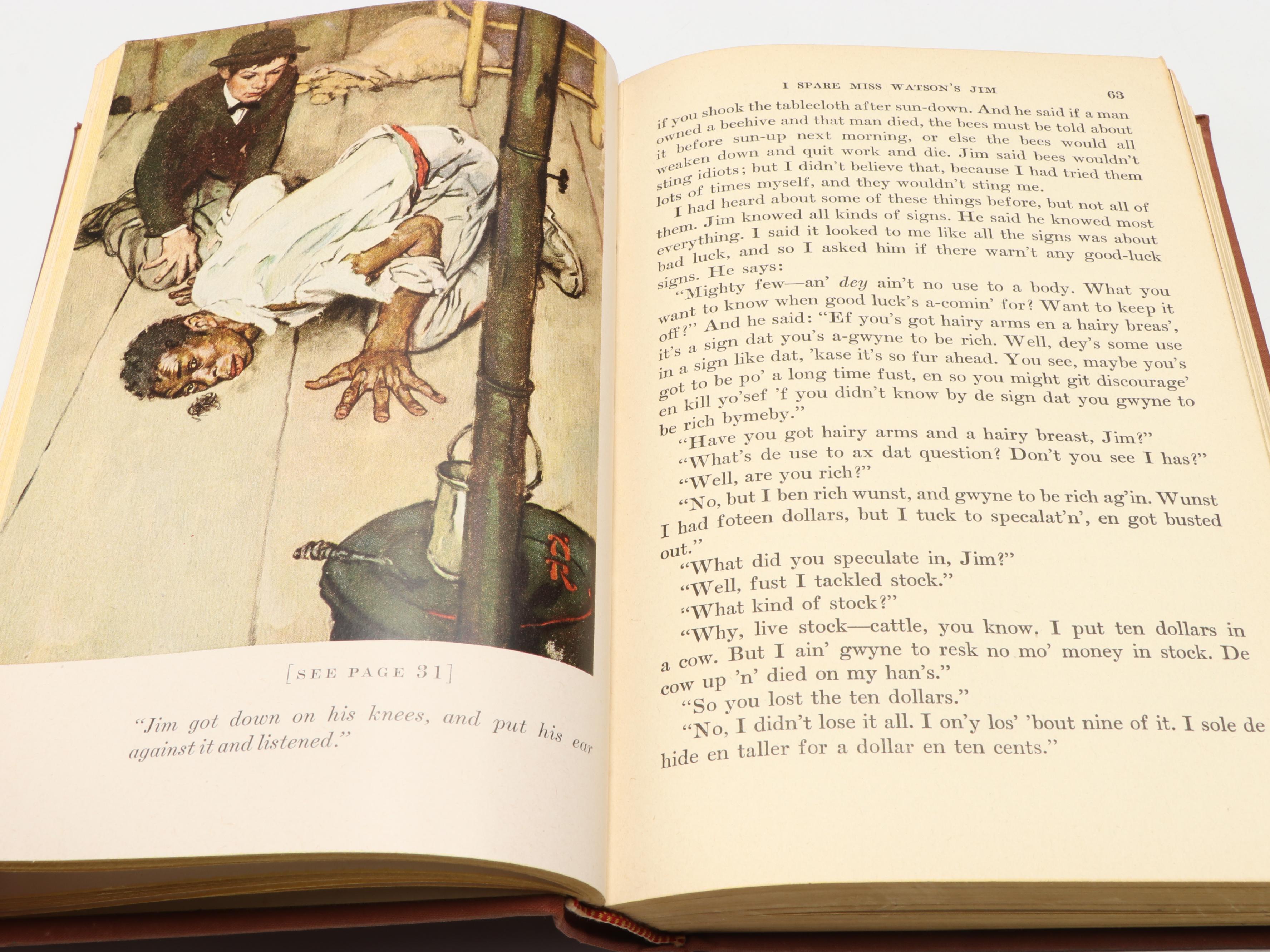 Norman Rockwell Illustrated "The Adventures of Huckleberry Finn" by Mark Twain