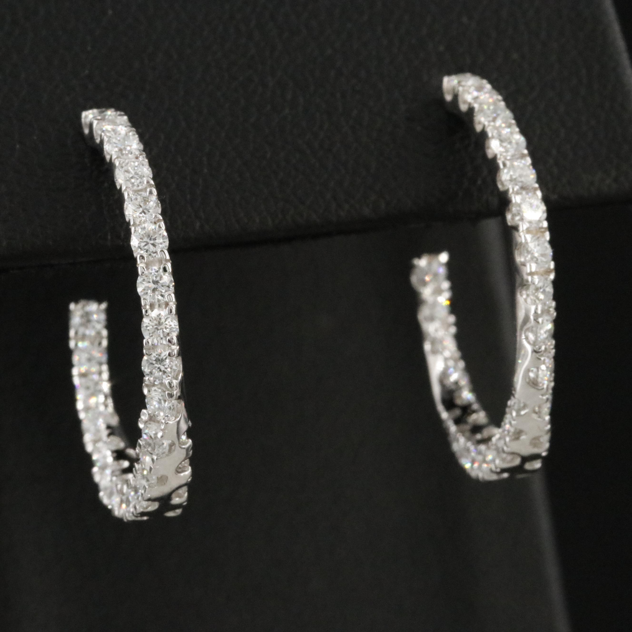 14K 1.31 CTW Lab Grown Diamond J Hoop Earrings