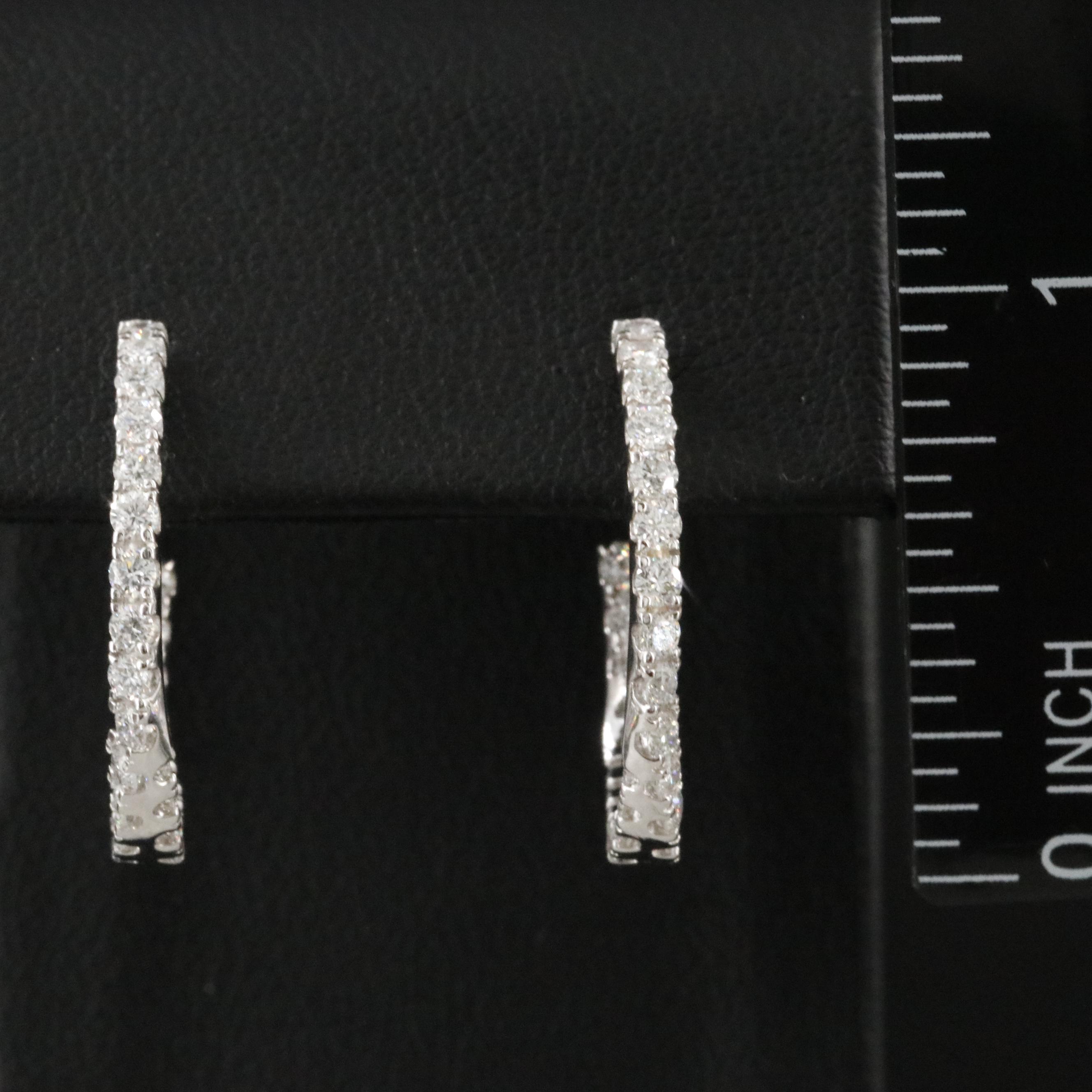 14K 1.31 CTW Lab Grown Diamond J Hoop Earrings