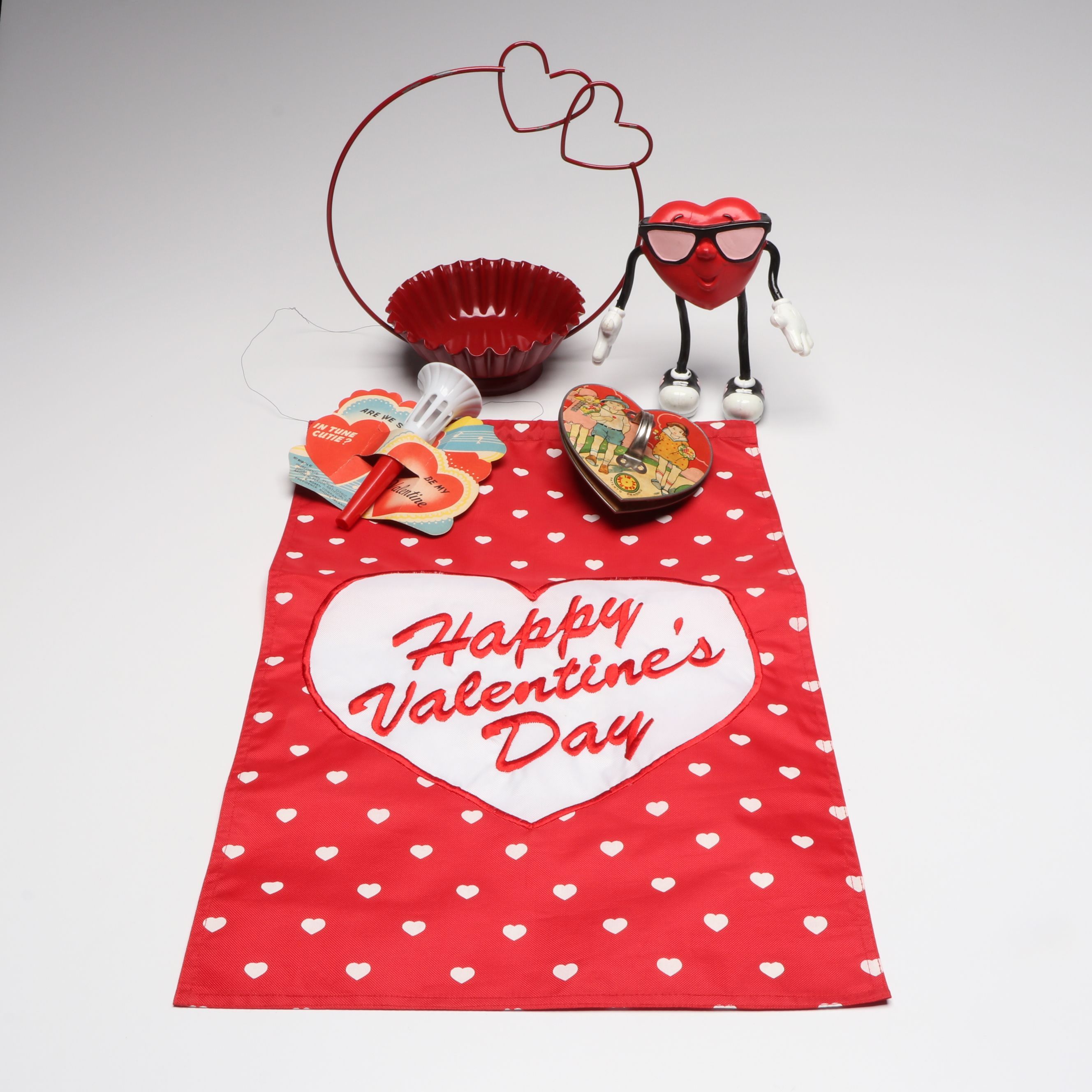 Valentine's Day Heart Figure with Other Vintage Decor