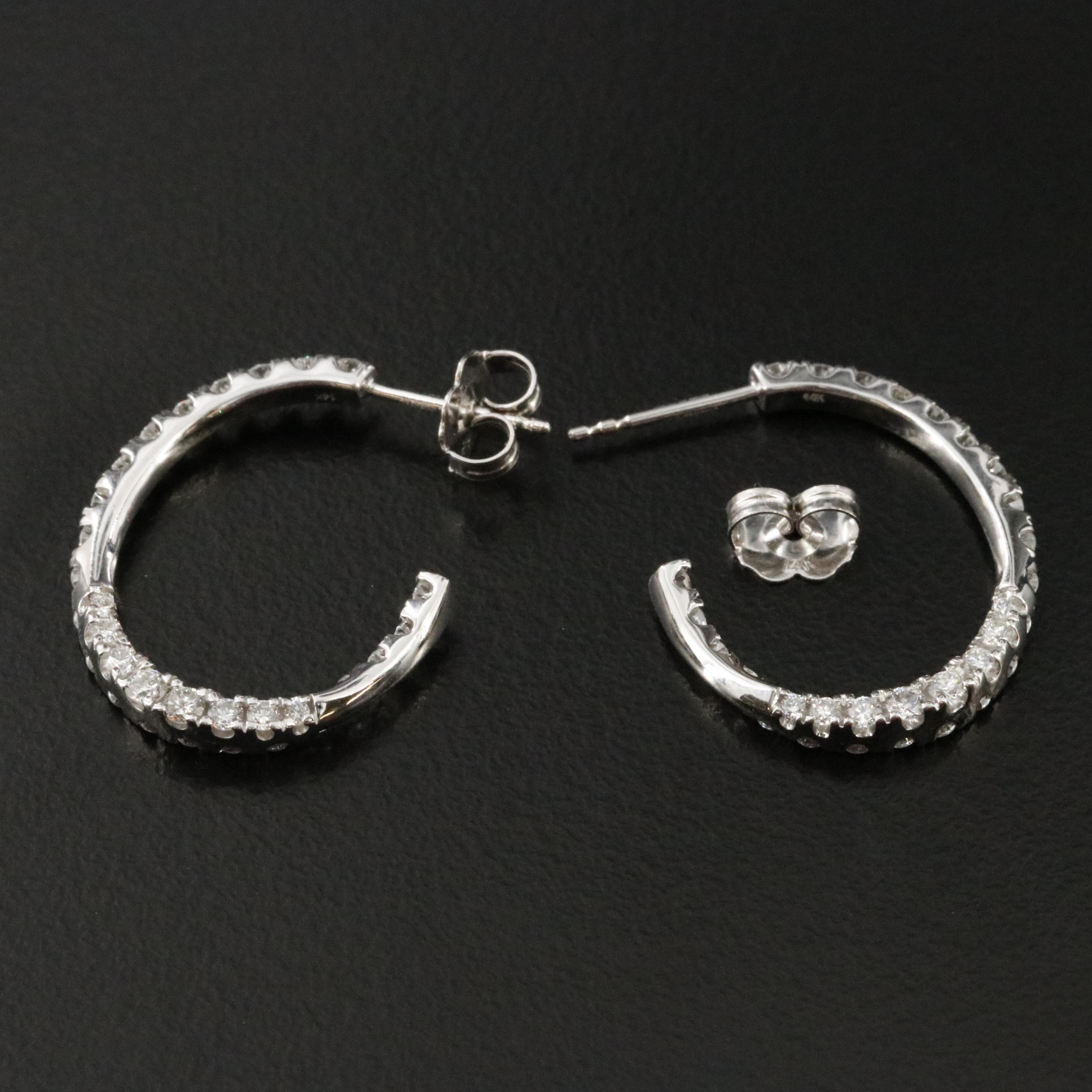 14K 1.31 CTW Lab Grown Diamond J Hoop Earrings