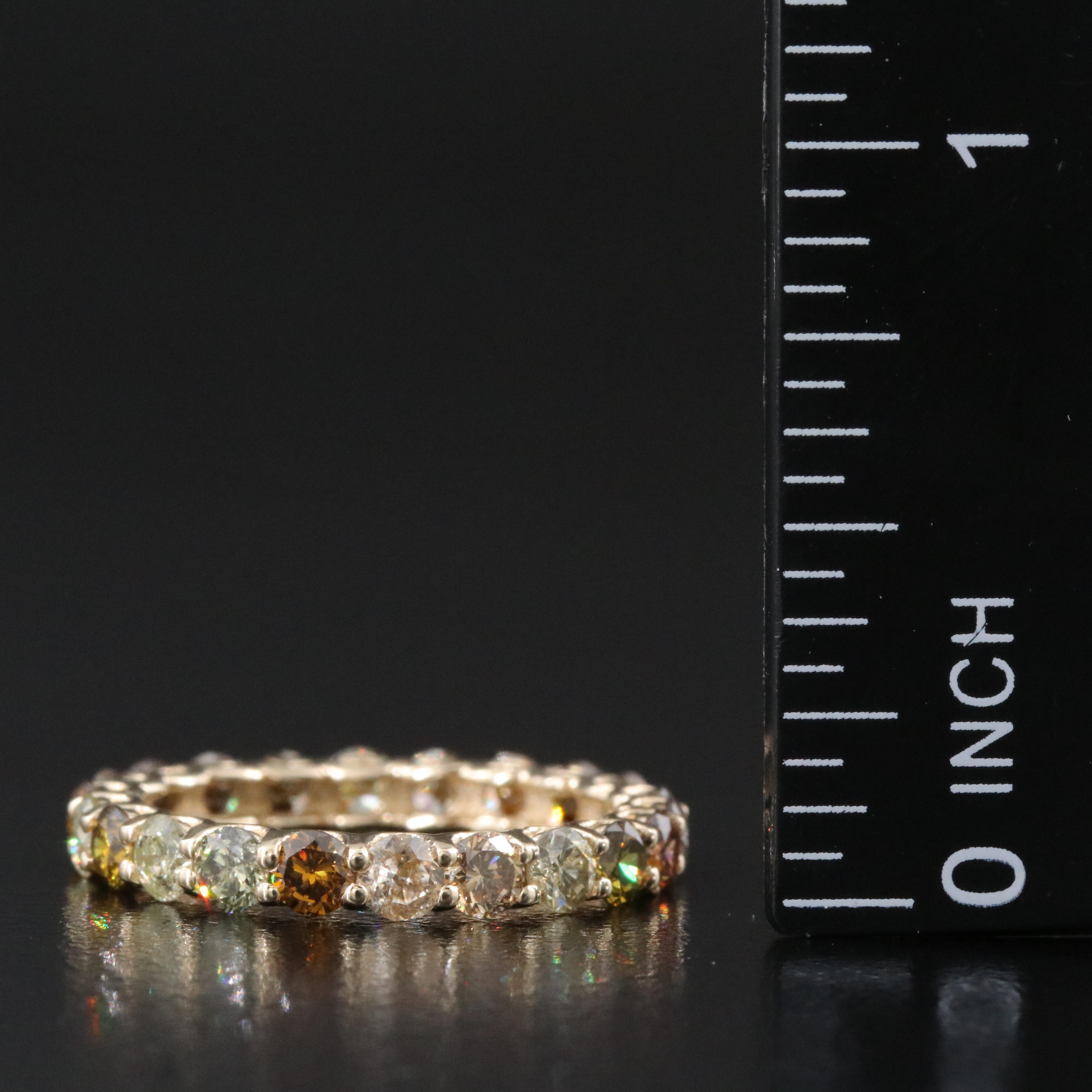 14K 1.97 CTW Fancy Diamond Eternity Band with IGI Report