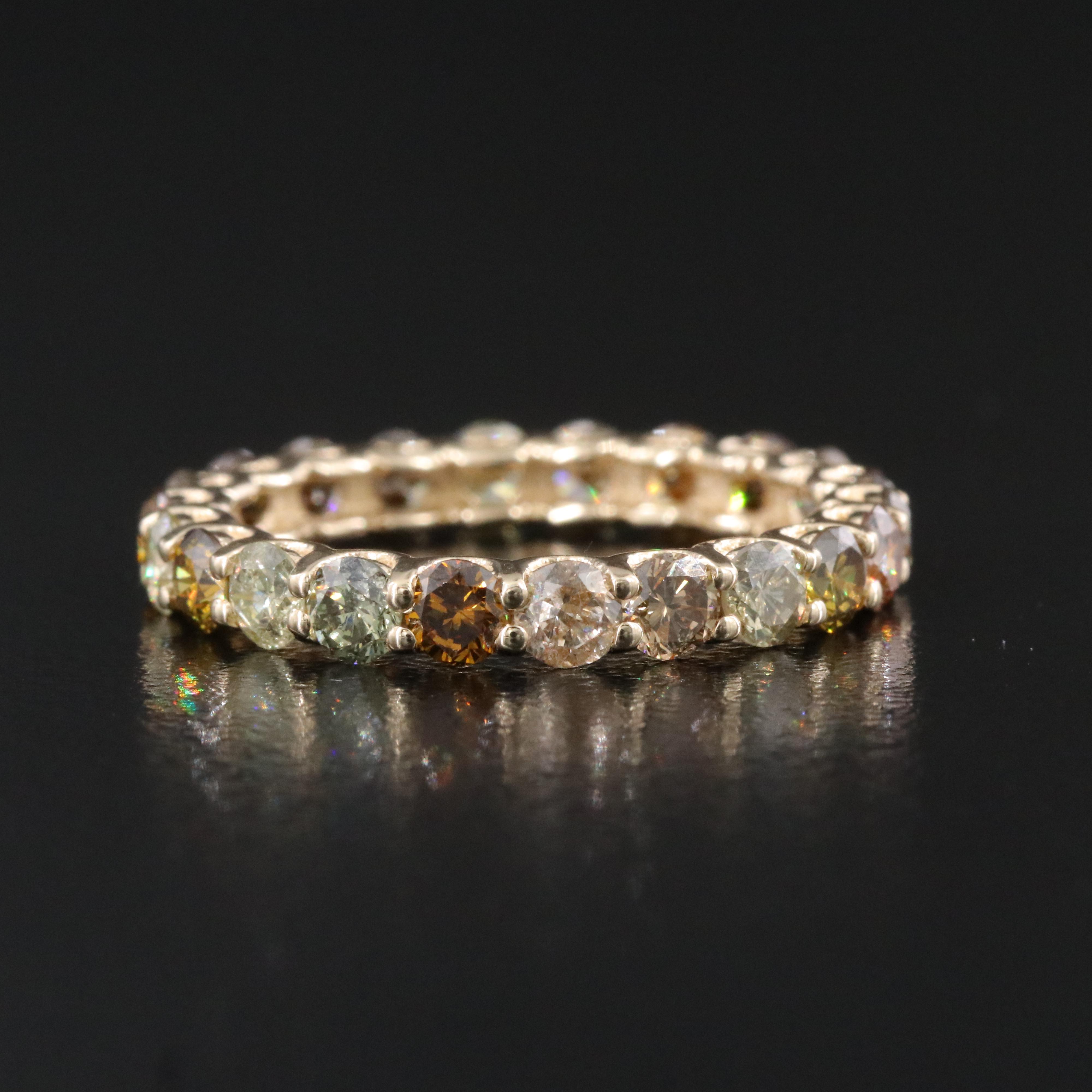 14K 1.97 CTW Fancy Diamond Eternity Band with IGI Report