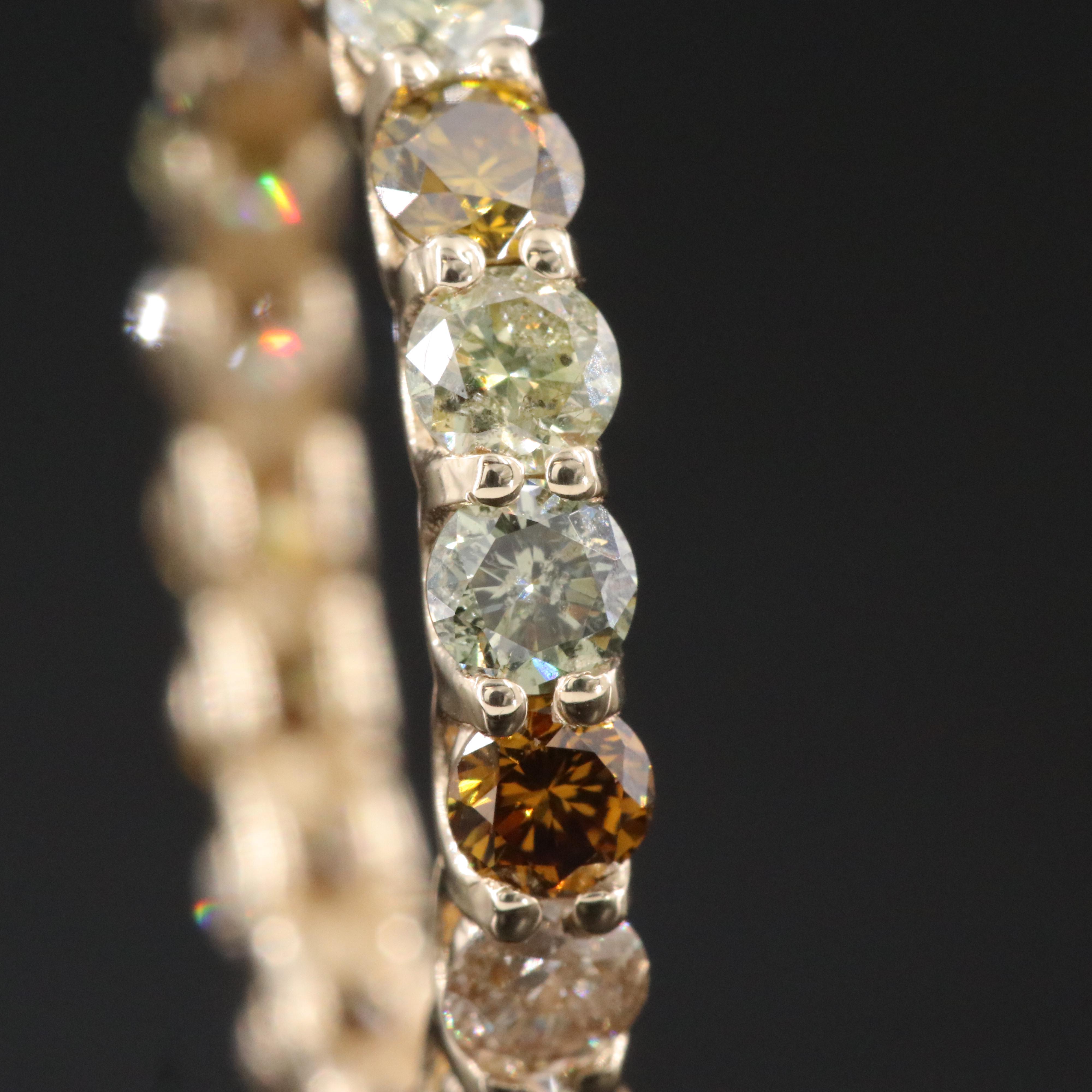 14K 1.97 CTW Fancy Diamond Eternity Band with IGI Report