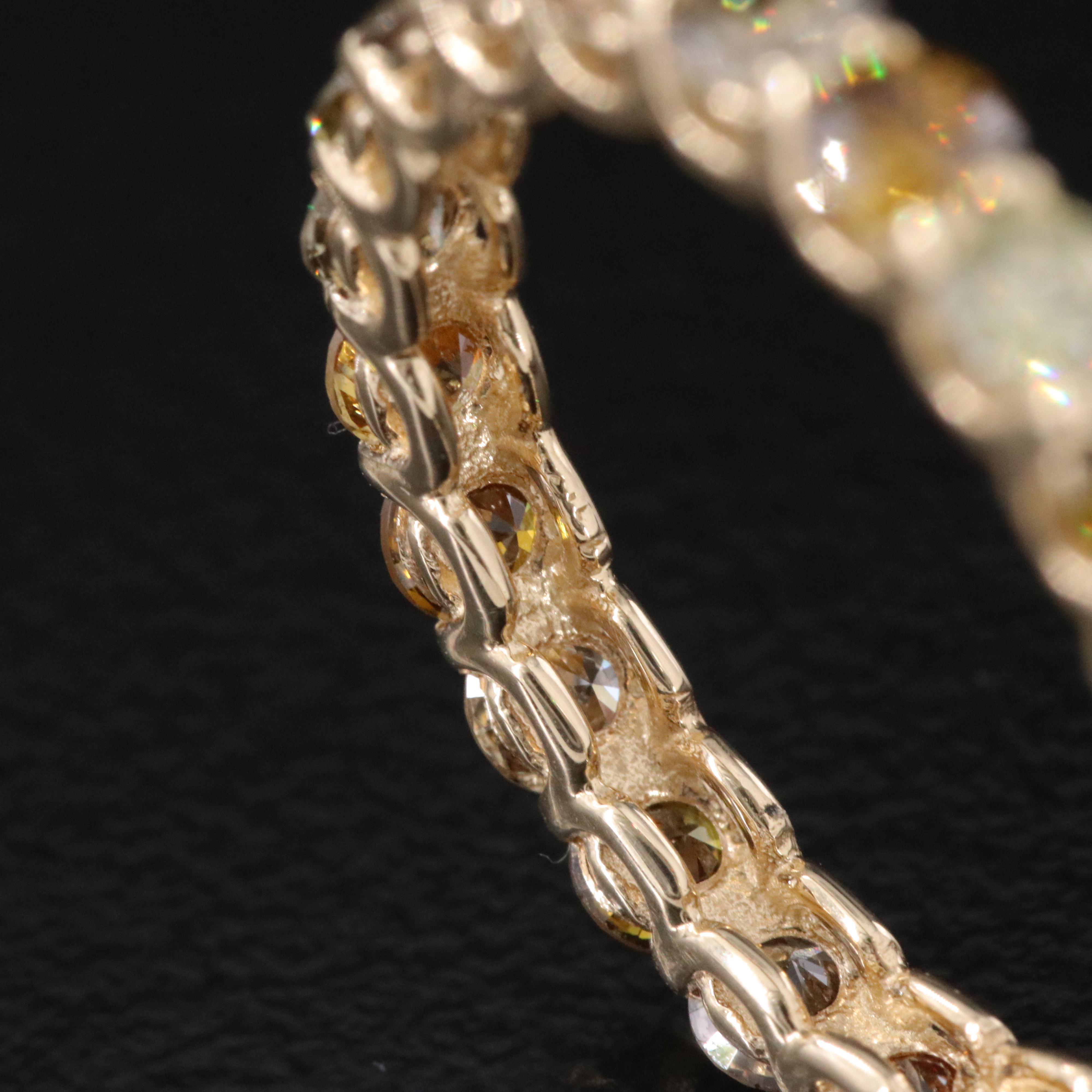 14K 1.97 CTW Fancy Diamond Eternity Band with IGI Report