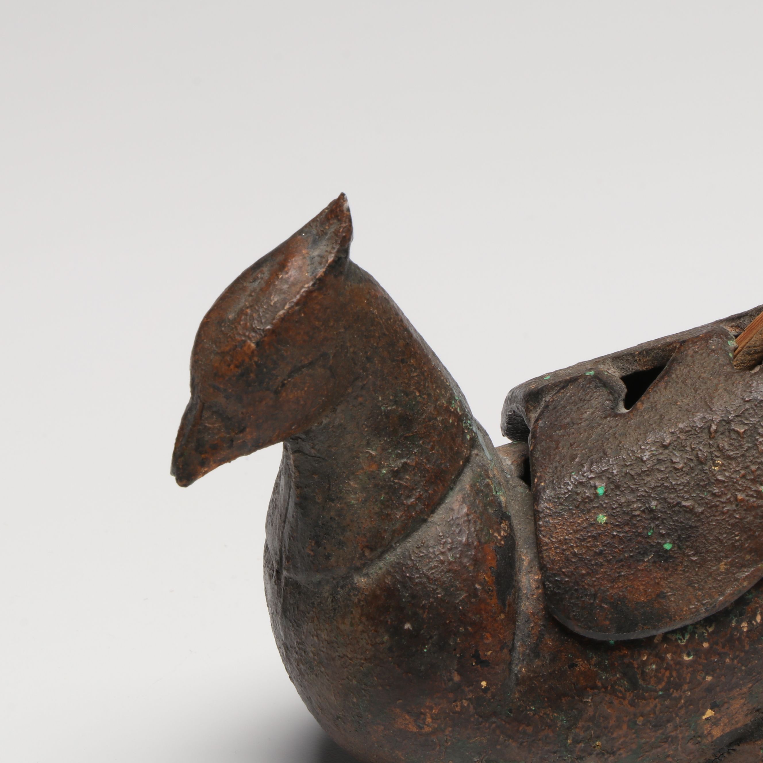 Japanese Cast Iron Koro Bird Incense Burner