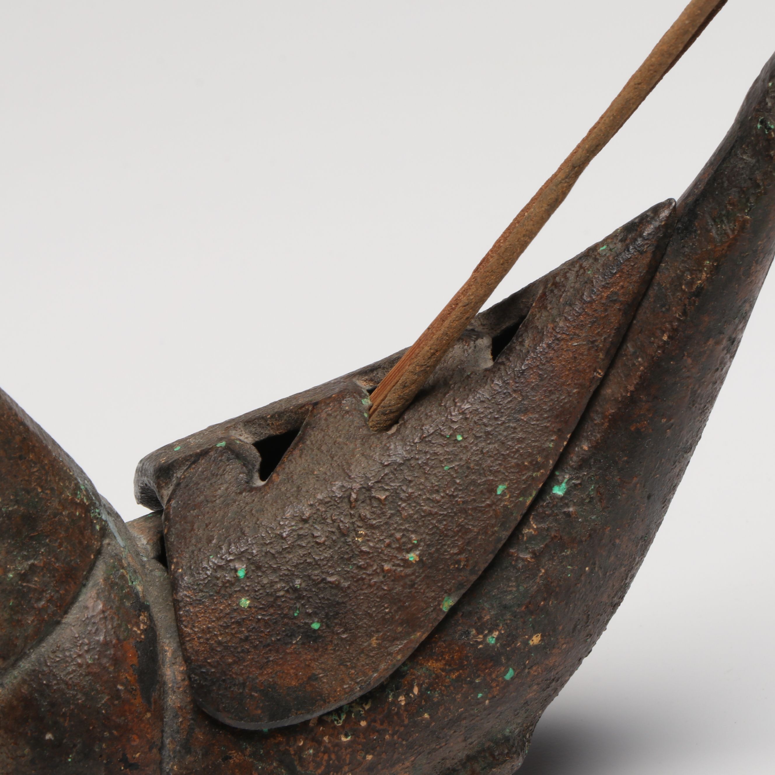 Japanese Cast Iron Koro Bird Incense Burner