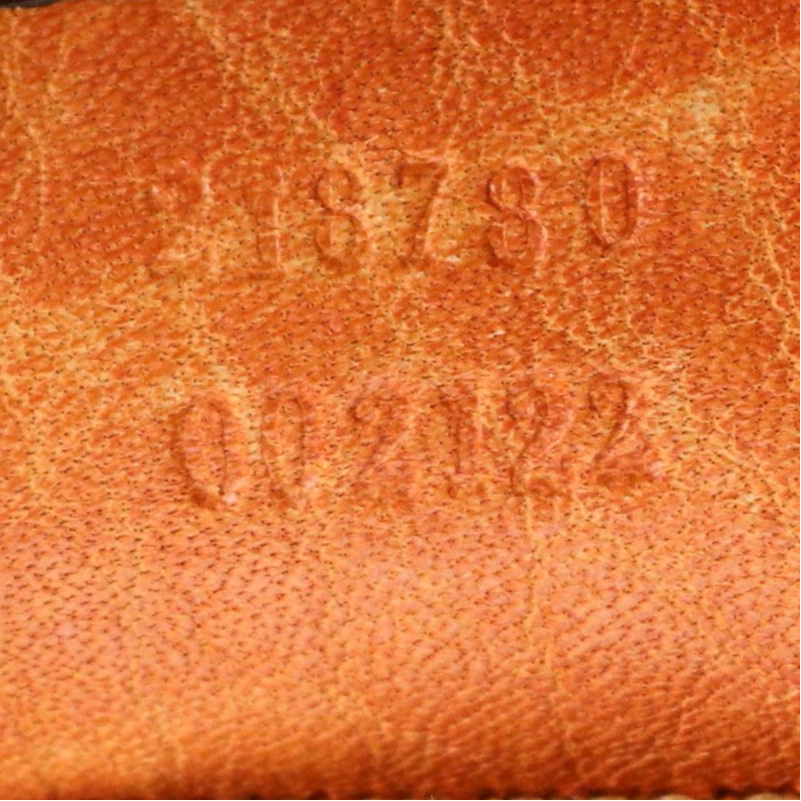 Gucci Shoulder Tote Bag in GG Canvas and Burnt Orange Leather Trim