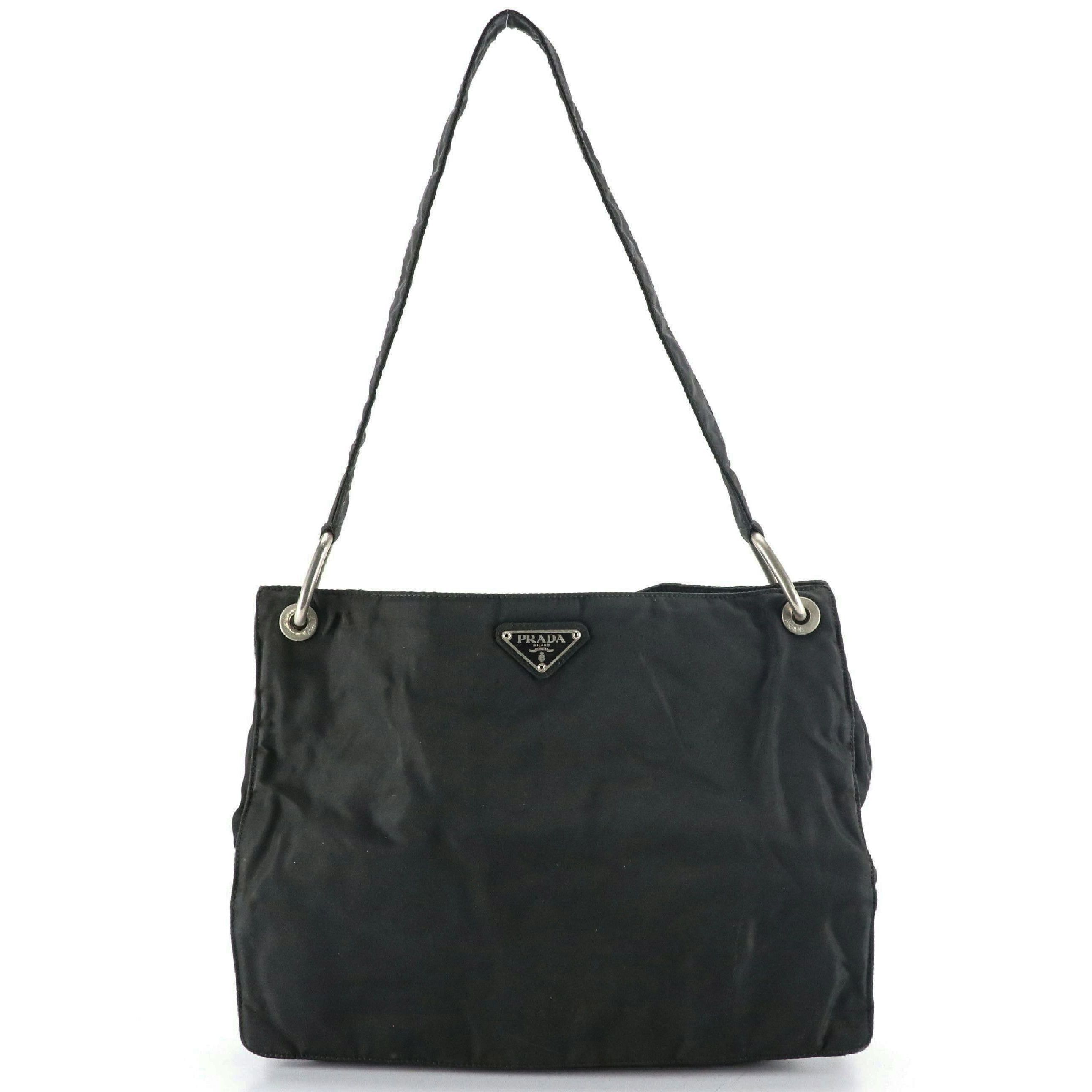 Prada Middle Zip Tote Bag in Black Tessuto Nylon
