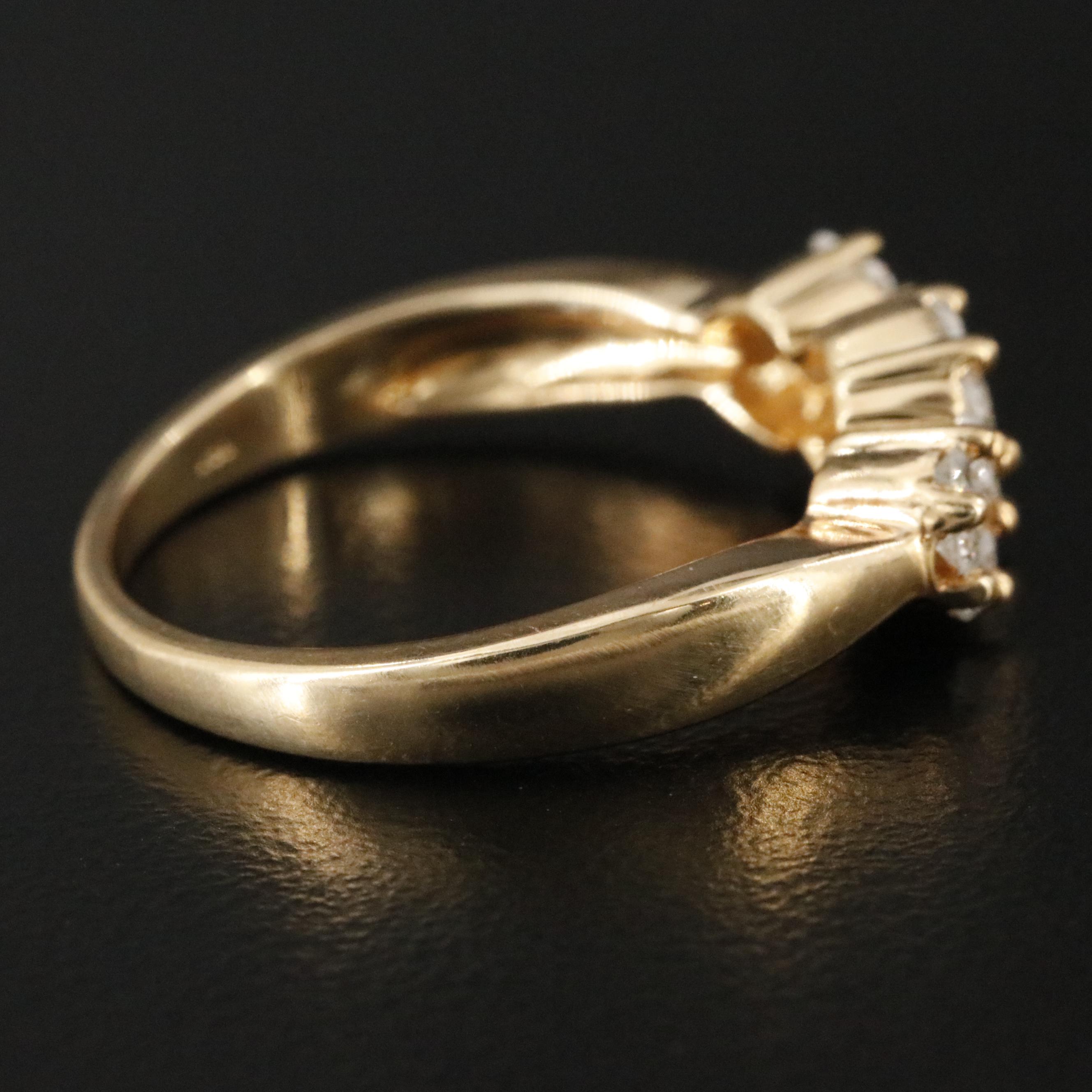 14K 0.45 CTW Diamond Cluster Ring