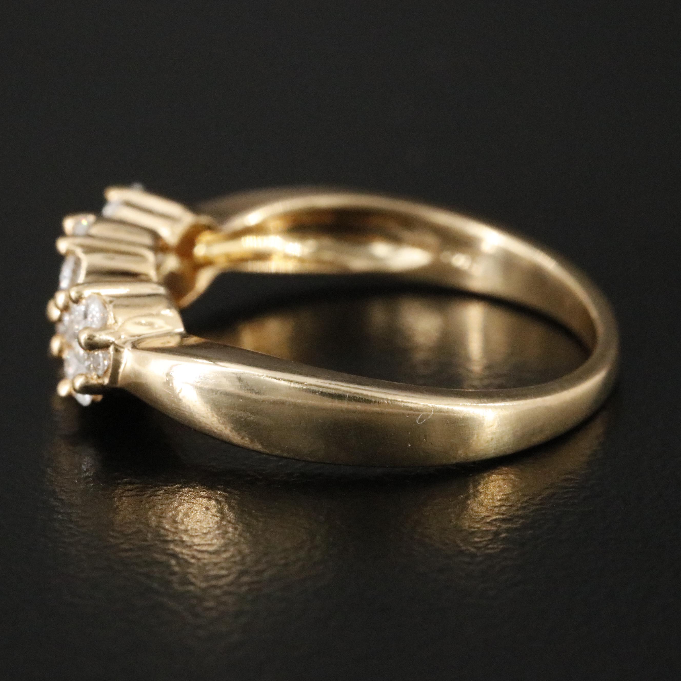 14K 0.45 CTW Diamond Cluster Ring