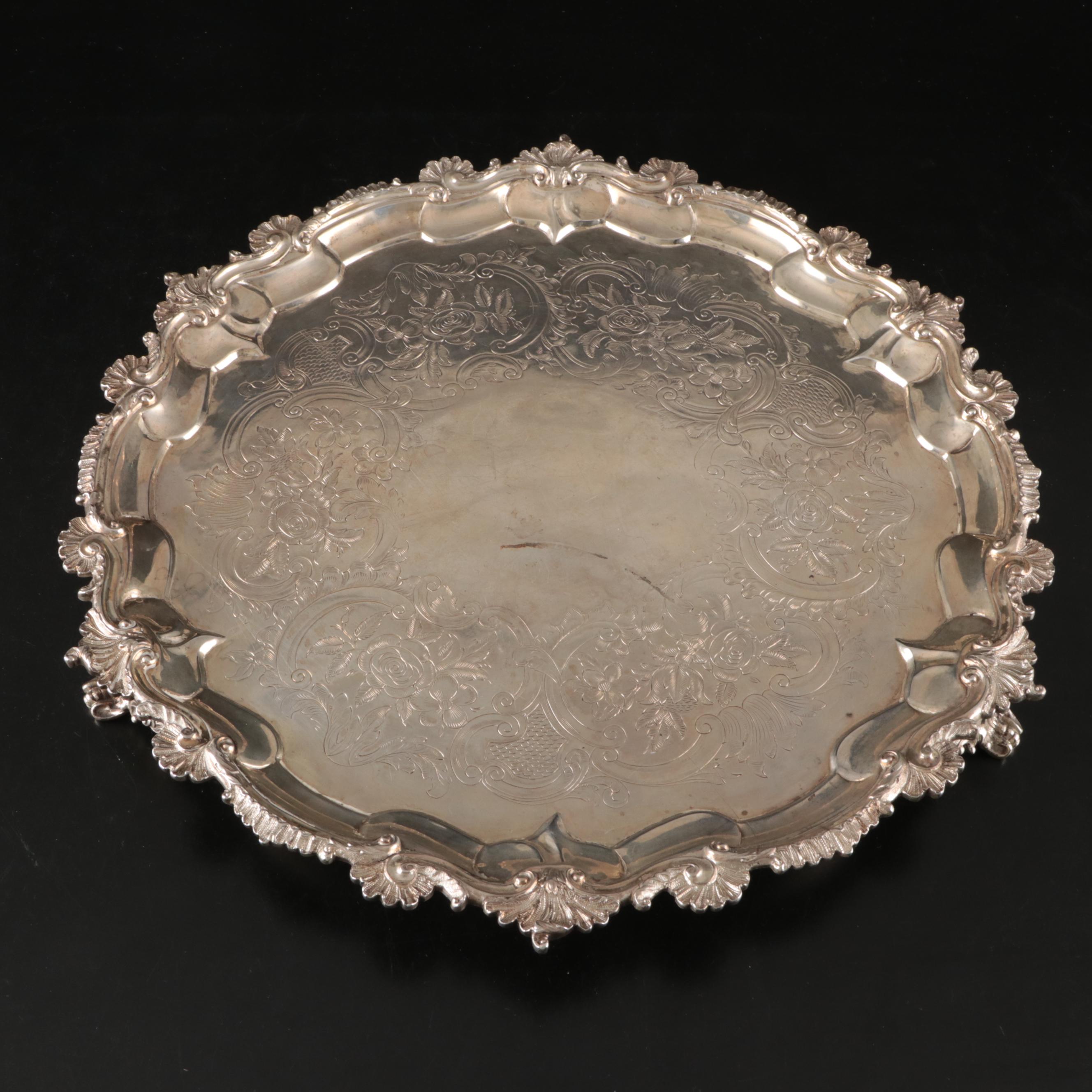 George III / Regency London Sterling Silver Footed Salver, Early 19th Century